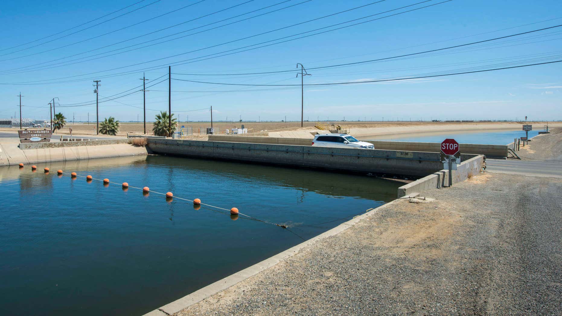 July 23, 2015: This photo provided by the California Department of Water Resources shows The Russell Avenue bridge, over the Delta Mendota Canal in Firebaugh, Calif.