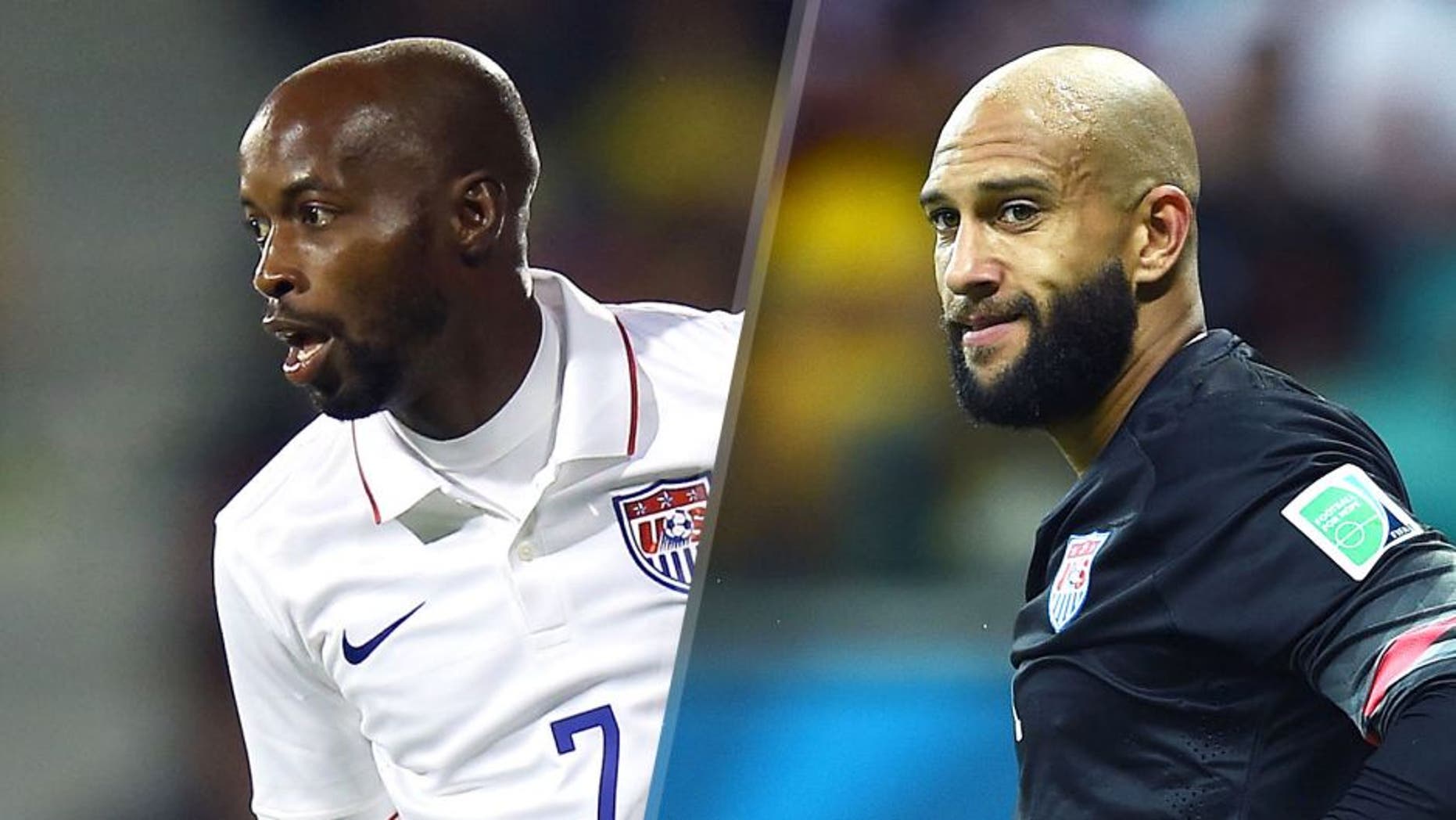 LONDON, ENGLAND - NOVEMBER 14: DaMarcus Beasley of the USA in action during the International Friendly between the USA and Colombia at Craven Cottage on November 14, 2014 in London, England. (Photo by Bryn Lennon/Getty Images) SALVADOR, BRAZIL - JULY 01: Tim Howard of the United States in action during the 2014 FIFA World Cup Brazil Round of 16 match between Belgium and the United States at Arena Fonte Nova on July 1, 2014 in Salvador, Brazil. (Photo by Laurence Griffiths/Getty Images) *** Local Caption *** Tim Howard