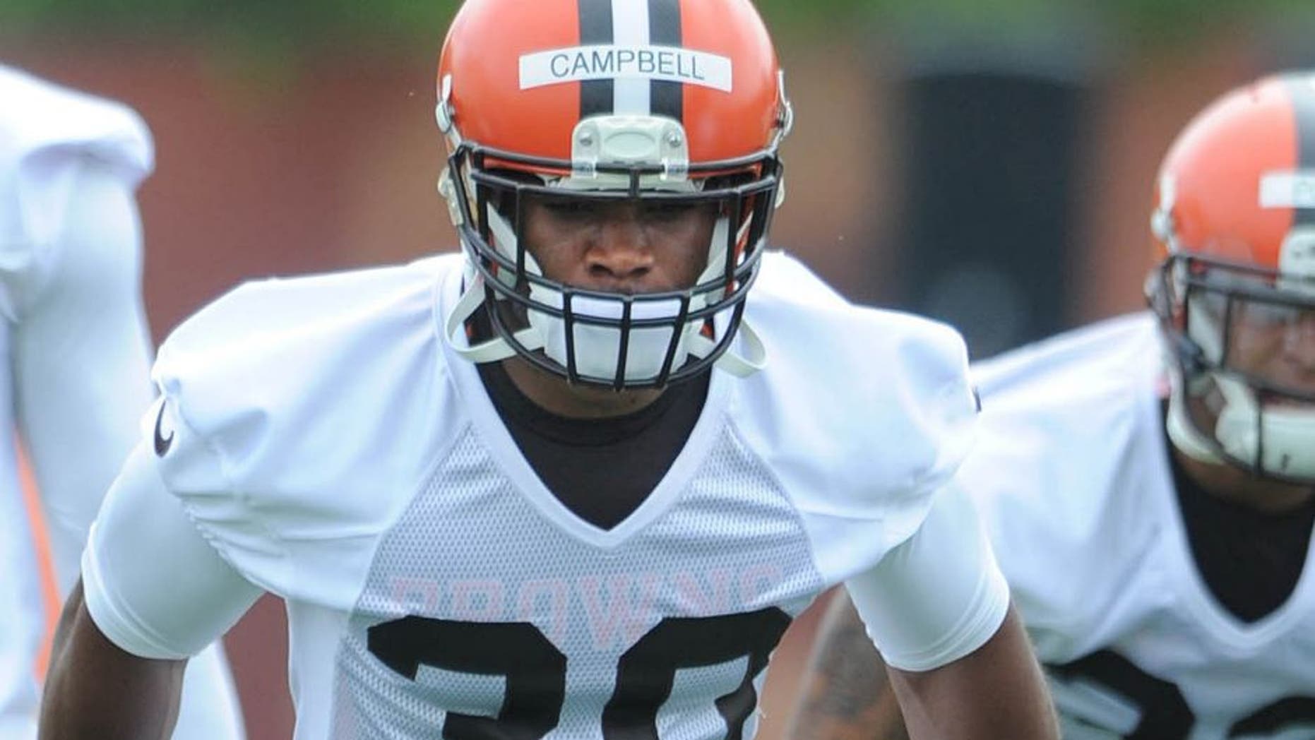 May 26, 2015; Berea, OH, USA; Cleveland Browns defensive back Ibraheim Campbell (30) during organized team activities at the Cleveland Browns training facility. Mandatory Credit: Ken Blaze-USA TODAY Sports