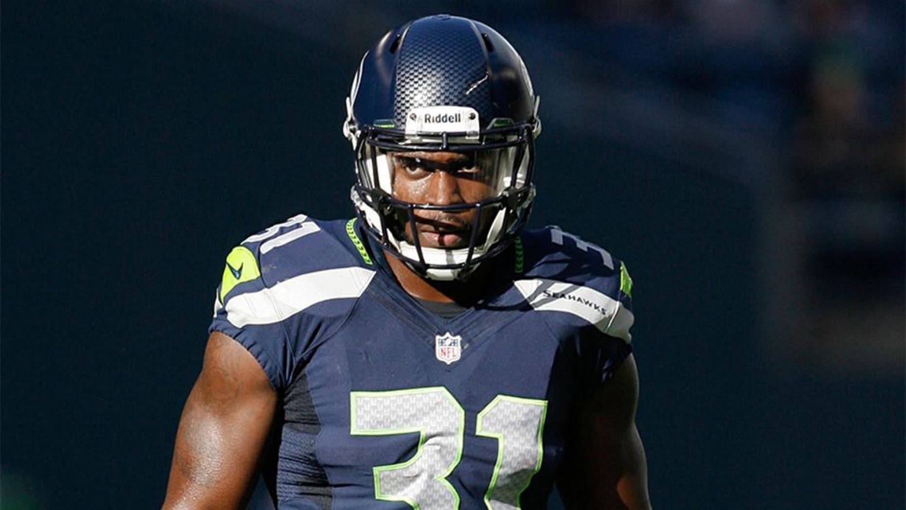 Nov 17, 2013; Seattle, WA, USA; Seattle Seahawks strong safety Kam Chancellor (31) participates in pregame warmups against the Minnesota Vikings at CenturyLink Field. Mandatory Credit: Joe Nicholson-USA TODAY Sports