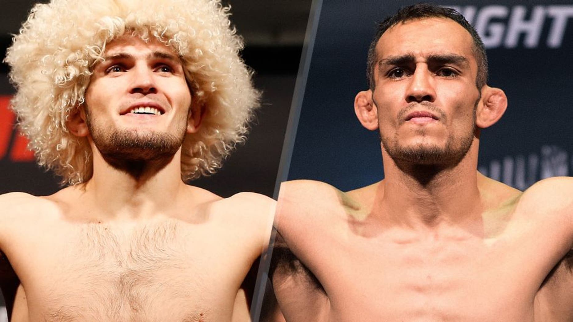 Khabib Nurmagomedov weighs in during the FOX UFC Saturday weigh-in at the Amway Center on April 18, 2014 in Orlando, Florida. (Photo by Josh Hedges/Zuffa LLC/Zuffa LLC via Getty Images) Tony Ferguson steps on the scale during the UFC weigh-in at the Valley View Casino Center on July 14, 2015 in San Diego, California. (Photo by Jeff Bottari/Zuffa LLC/Zuffa LLC via Getty Images)