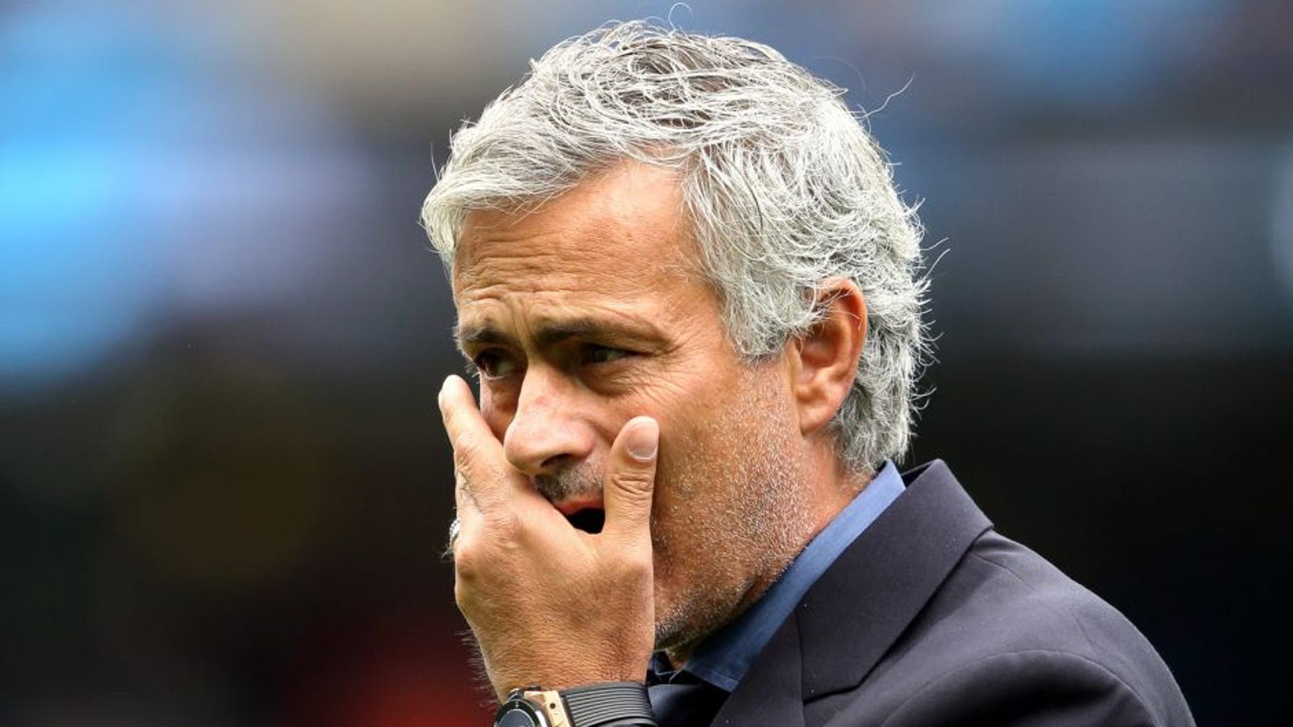 MANCHESTER, ENGLAND - AUGUST 16: Jose Mourinho the head coach / manager of Chelsea during the Barclays Premier League match between Manchester City and Chelsea at the Etihad Stadium on August 16, 2015 in Manchester, England. (Photo by Matthew Ashton - AMA/Getty Images)