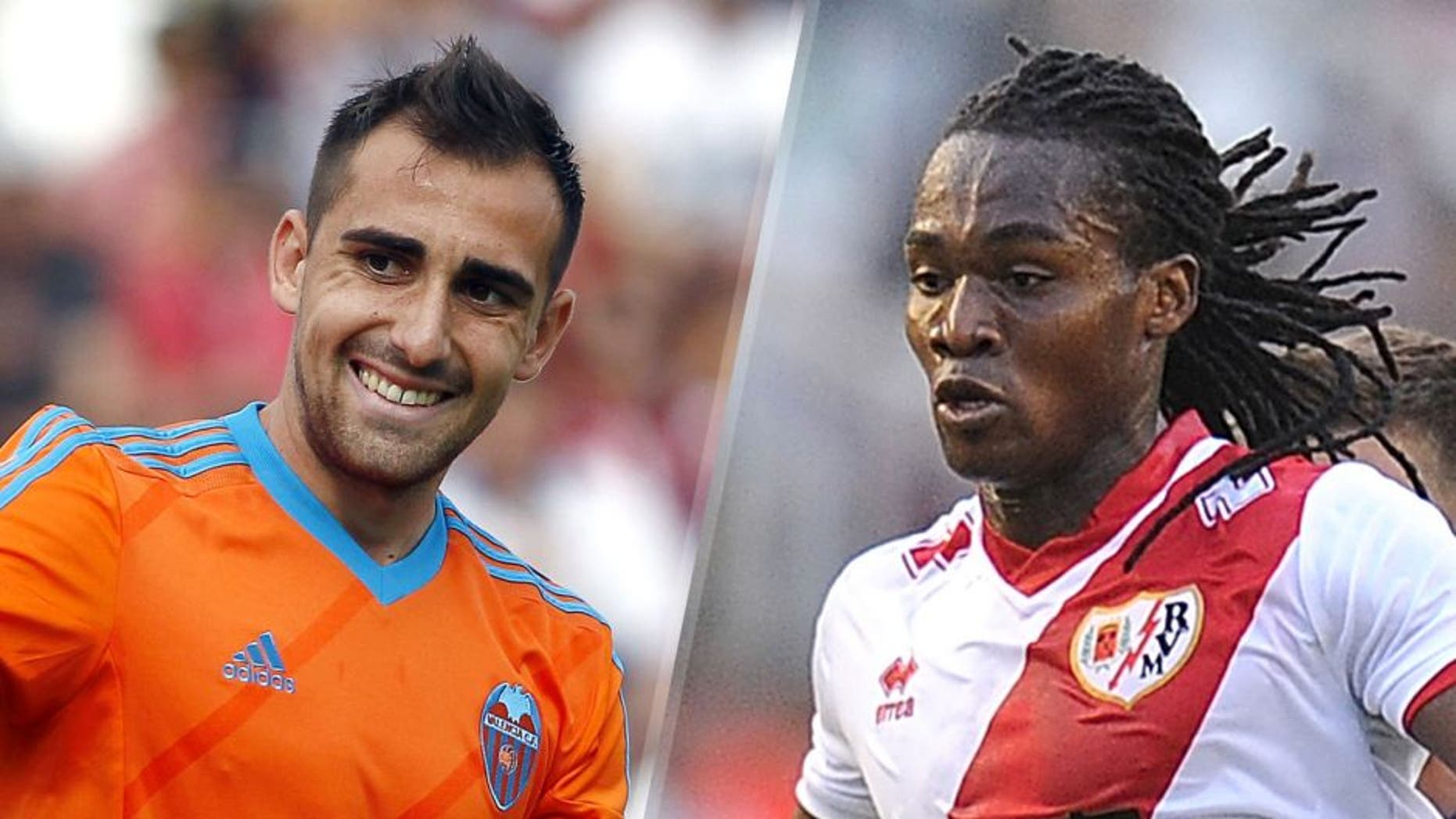 Valencia's forward Paco Alcacer thumbs up during the Spanish league football match UD Almeria vs Valencia CF at the Juegos Mediterraneos stadium in Almeria on May 23, 2015. AFP PHOTO / JOSE JORDAN (Photo credit should read JOSE JORDAN/AFP/Getty Images) MADRID, SPAIN - OCTOBER 04: Mateus Contreiras Manucho of Rayo Vallecano de Madrid in action during the La Liga match between Rayo Vallecano de Madrid and FC Barcelona at Estadio Teresa Rivero on October 4, 2014 in Madrid, Spain. (Photo by Denis Doyle/Getty Images)