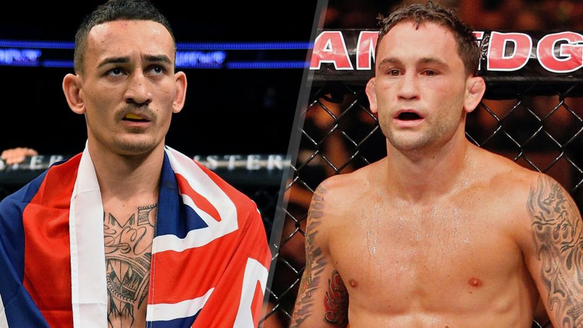 SASKATOON, SK - AUGUST 23: Max Holloway celebrates after his victory over Charles Oliveira in their featherweight bout during the UFC event at the SaskTel Centre on August 23, 2015 in Saskatoon, Saskatchewan, Canada. (Photo by Jeff Bottari/Zuffa LLC/Zuffa LLC via Getty Images) LAS VEGAS, NV - JULY 06: Frankie Edgar stands in the Octagon during his featherweight fight against BJ Penn during The Ultimate Fighter Finale event at the Mandalay Bay Events Center on July 6, 2014 in Las Vegas, Nevada. (Photo by Josh Hedges/Zuffa LLC/Zuffa LLC via Getty Images)