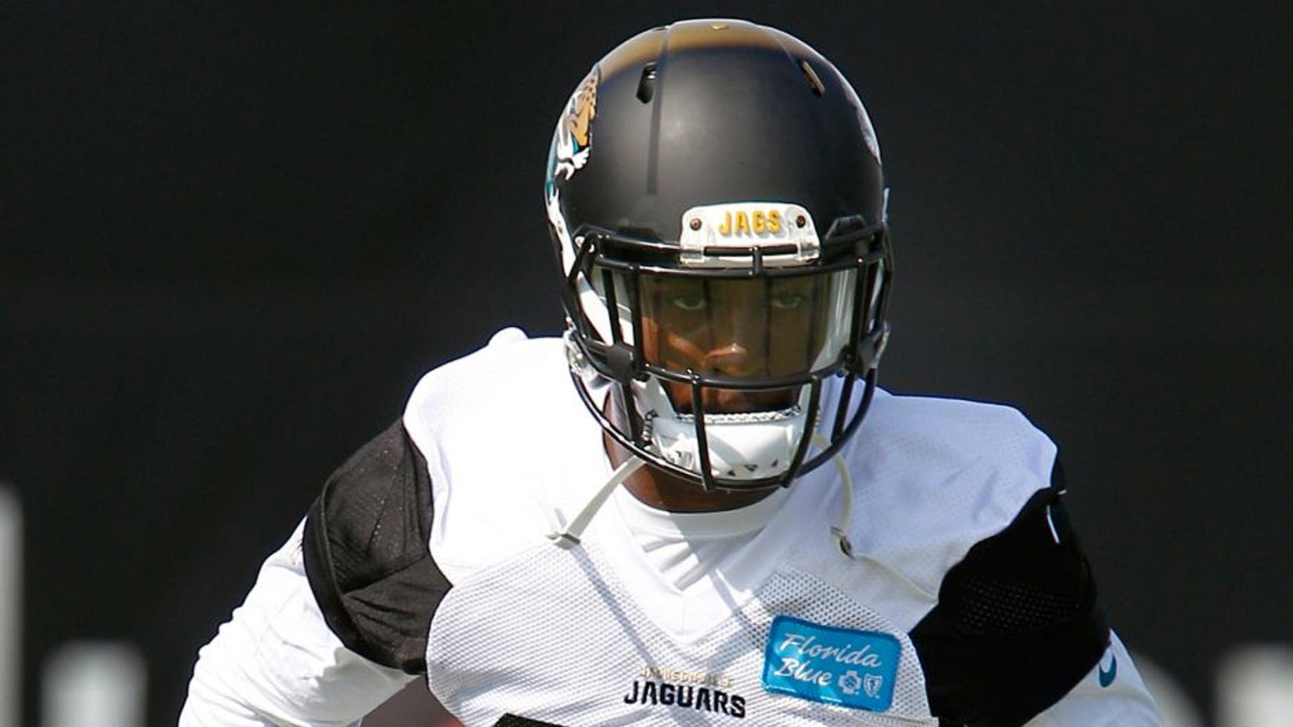 Jul 31, 2015; Jacksonville, FL, USA; Jacksonville Jaguars running back T.J. Yeldon (24) runs during training camp workouts at Florida Blue Health & Wellness Practice Field. Mandatory Credit: Reinhold Matay-USA TODAY Sports