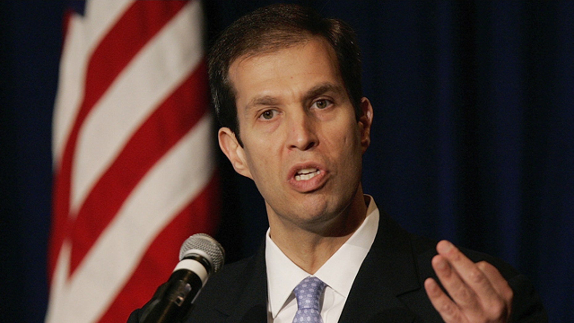 In this May 4, 2006, file photo, Ken Mehlman, then-chairman of the Republican National Committee, addresses the RNC state chairmen's meeting in Colorado Springs, Colo.