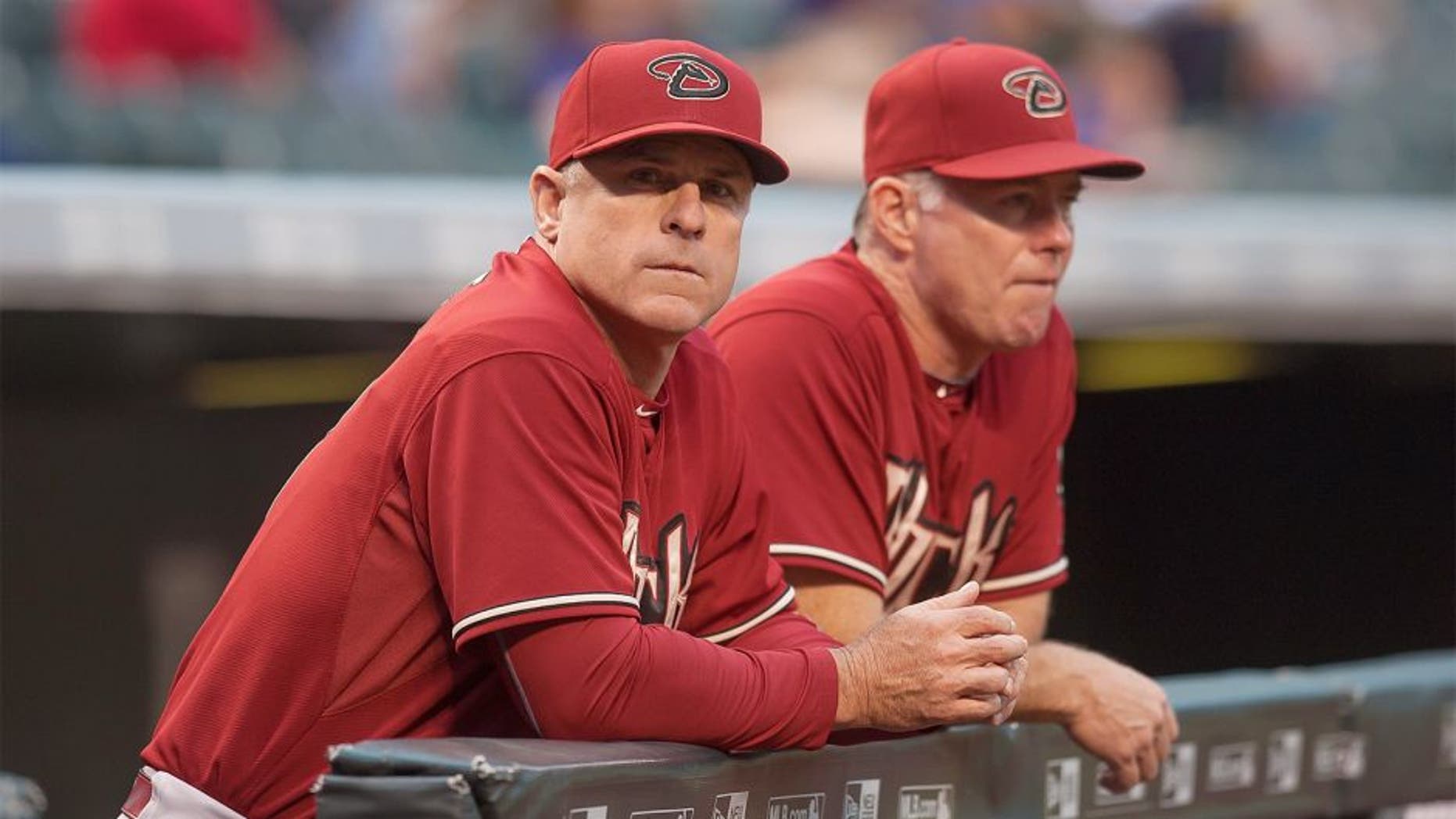 DENVER, CO - JUNE 24: Chip Hale #3 of the Arizona Diamondbacks looks out from the dugout in the first inning of a game against the Colorado Rockies at Coors Field on June 24, 2015 in Denver, Colorado. (Photo by Dustin Bradford/Getty Images)
