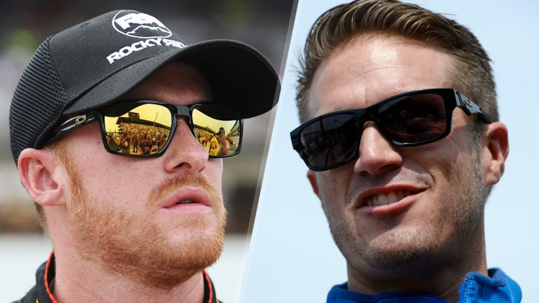 Jeb Burton, driver of the #26 Maxim Fantasy Sports Toyota, sits on the grid during qualifying for the NASCAR Sprint Cup Series Crown Royal Presents the Jeff Kyle 400 at the Brickyard at Indianapolis Motor Speedway on July 25, 2015 in Indianapolis, Indiana. (Photo by Rainier Ehrhardt/NASCAR via Getty Images) JJ Yeley, driver of the #28 JGL Racing Toyota, looks on during qualifying for the NASCAR XFINITY Series Lilly Diabetes 250 at Indianapolis Motor Speedway on July 25, 2015 in Indianapolis, Indiana. (Photo by Robert Laberge/Getty Images)