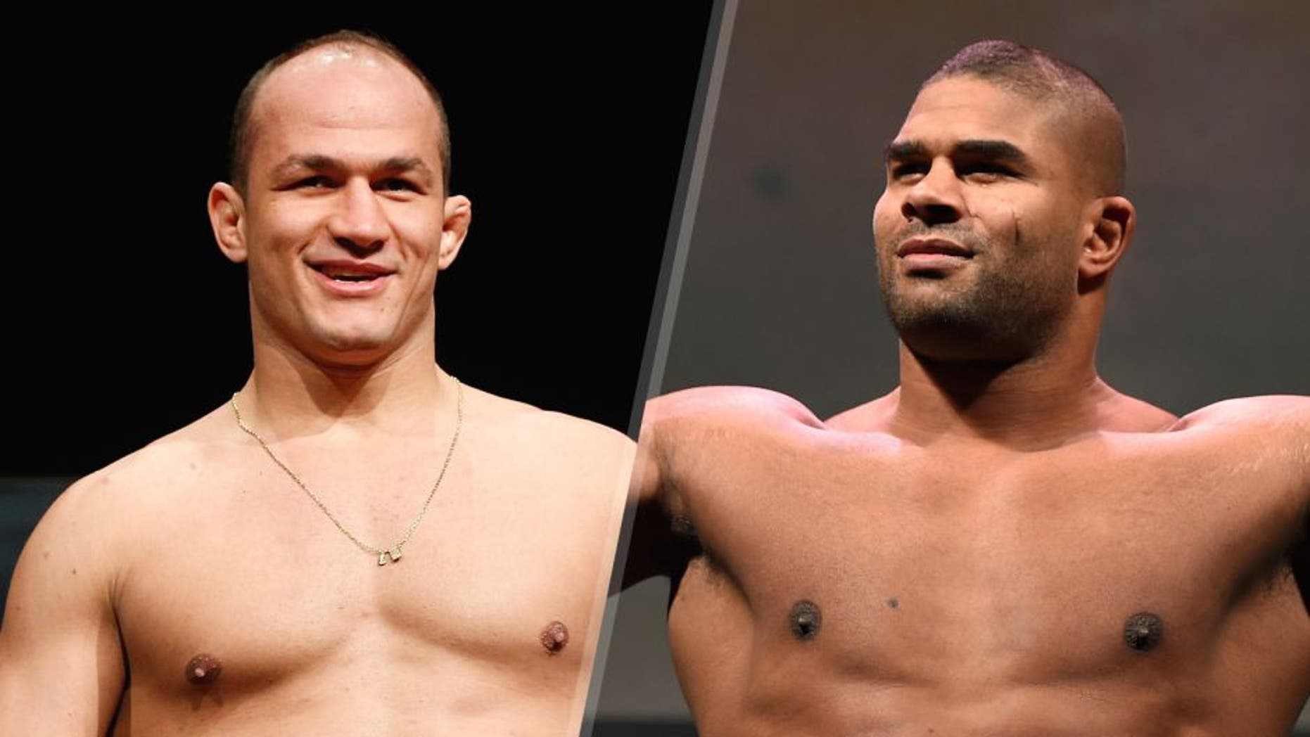 Former UFC heavyweight champion Junior Dos Santos of Brazil stands on the scale during the UFC Fight Night weigh-in event at the Phoenix Convention Center on December 12, 2014 in Phoenix, Arizona. (Photo by Josh Hedges/Zuffa LLC/Zuffa LLC via Getty Images) Alistair Overeem of the Netherlands weighs in during the UFC 185 weigh-ins at the Kay Bailey Hutchison Convention Center on March 13, 2015 in Dallas, Texas. (Photo by Josh Hedges/Zuffa LLC/Zuffa LLC via Getty Images)
