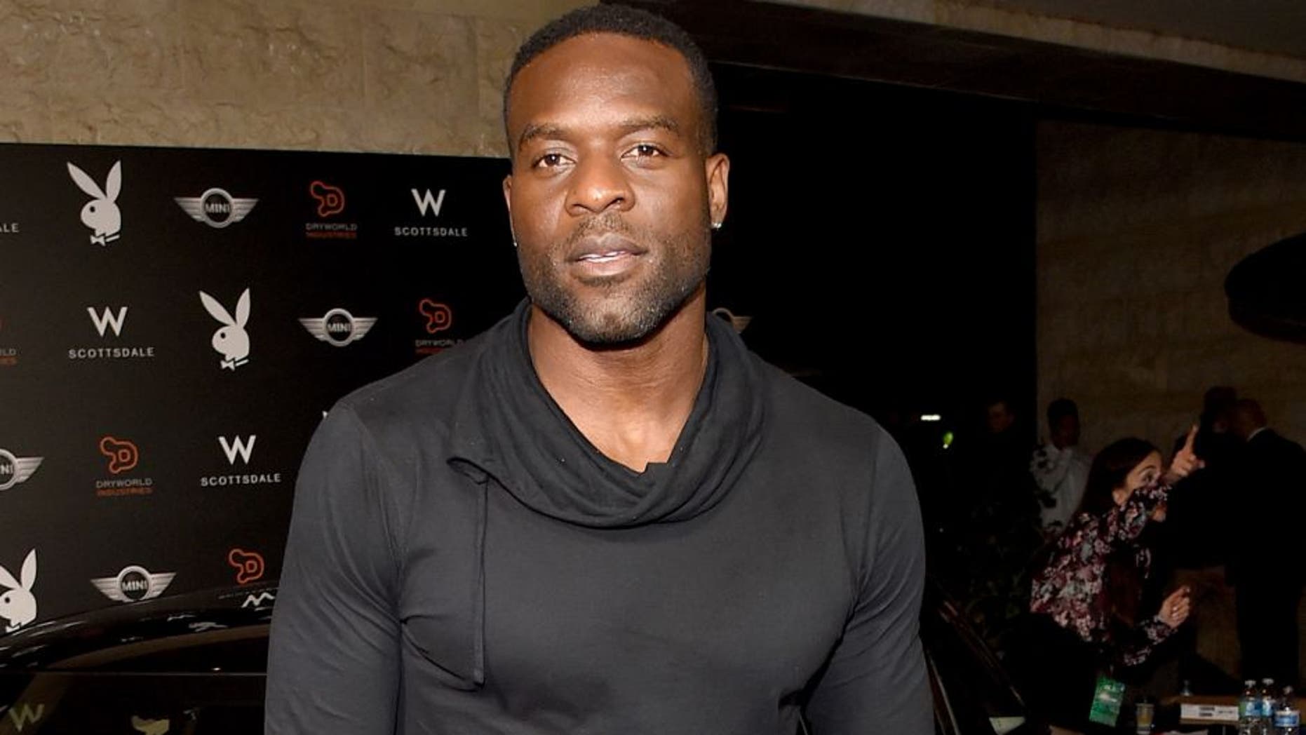 SCOTTSDALE, AZ - JANUARY 30: Football player Simeon Rice arrives at the Playboy Party at the W Scottsdale During Super Bowl Weekend, on January 30, 2015 in Scottsdale, AZ. (Photo by Jason Merritt/Getty Images for Playboy)