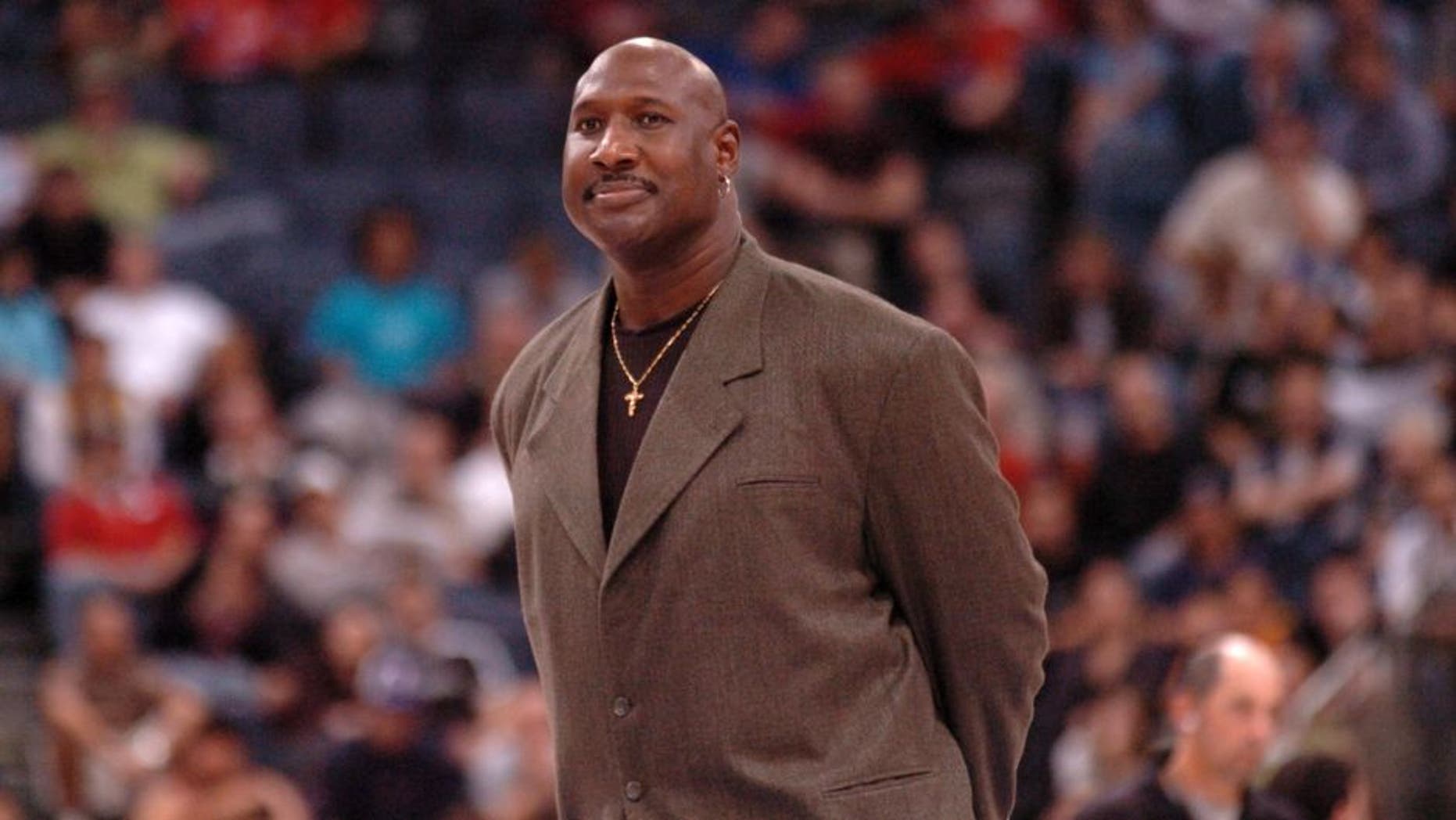 Legendary player Darryl Dawkins gets introduced to the crowd during the NBA Europe Live Tour presented by EA Sports at the Koeln Arena in Cologne, Germany, Tuesday, October 10, 2006. (Photo by Mansoor Ahmed/WireImage)