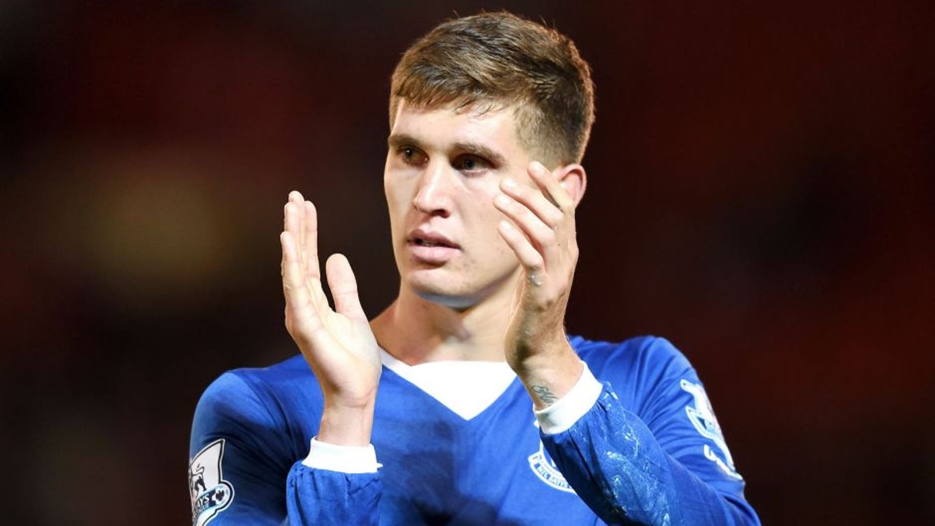 BARNSLEY, ENGLAND - AUGUST 26: John Stones of Everton applauds the fans after the Capital One Cup second round match between Barnsley and Everton at Oakwell Stadium on August 26, 2015 in Barnsley, England. (Photo by Michael Regan/Getty Images)