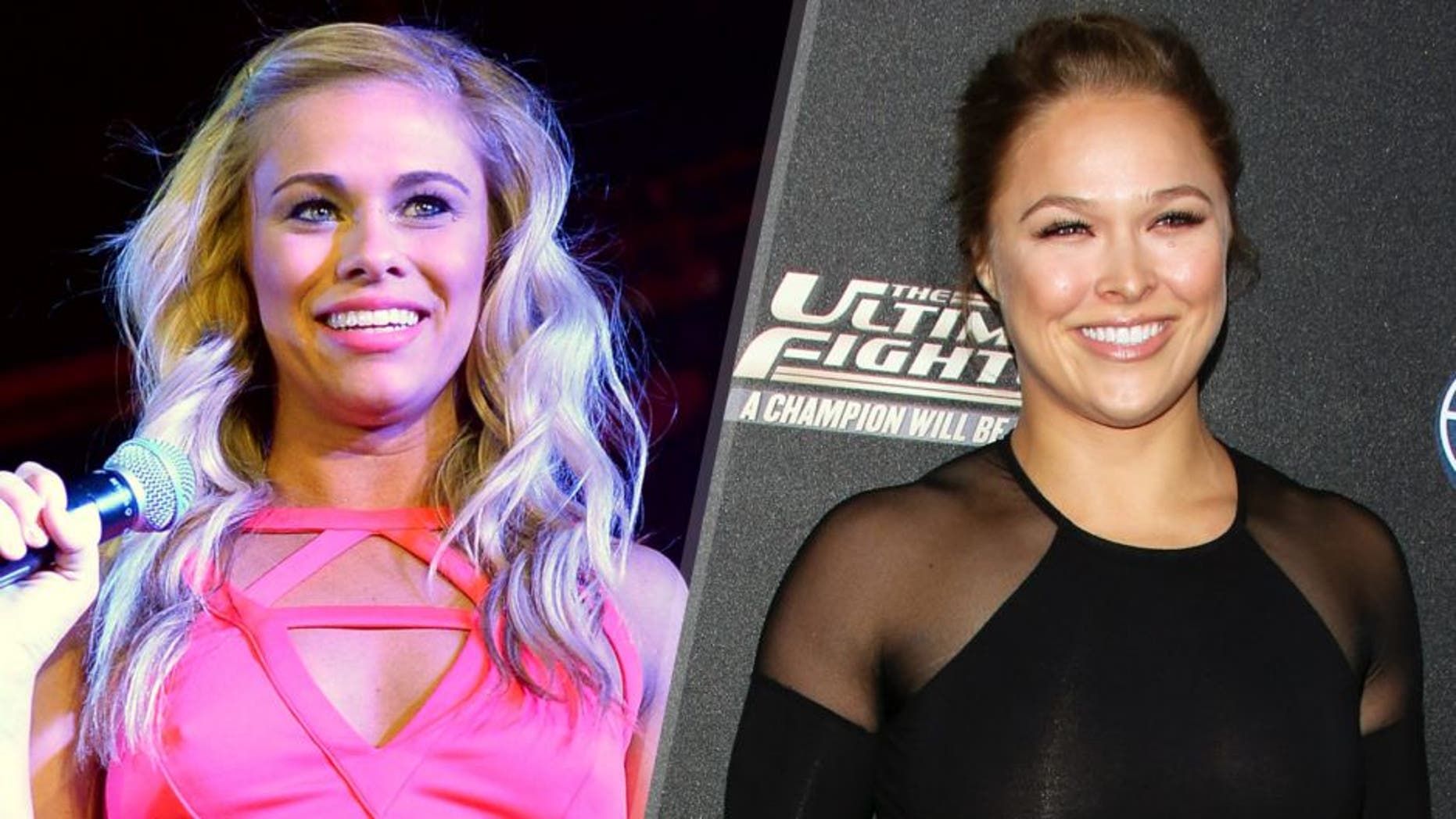 LAS VEGAS, NV - JULY 09: MMA fighter Paige Vanzant introduces singer/songwriter Wyclef Jean during Metro PCS Presents Wyclef Jean Powered by PANDORA at The Boulevard Pool at The Cosmopolitan of Las Vegas on July 9, 2015 in Las Vegas, Nevada. (Photo by Bryan Steffy/Getty Images for PANDORA Media) HOLLYWOOD, CA - SEPTEMBER 09: UFC Fighter Ronda Rousey attends FOX Sports 1's 'The Ultimate Fighter' season premiere party at Lure on September 9, 2014 in Hollywood, California. (Photo by Paul Archuleta/FilmMagic)
