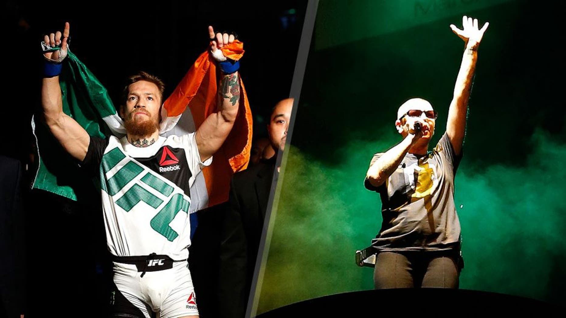 Conor McGregor walks to the Octagon to face Chad Mendes in their UFC interim featherweight title fight during the UFC 189 event inside MGM Grand Garden Arena on July 11, 2015 in Las Vegas, Nevada. (Photo by Christian Petersen/Zuffa LLC/Zuffa LLC via Getty Images) Singer Sinead O'Connor performs during the UFC 189 event inside MGM Grand Garden Arena on July 11, 2015 in Las Vegas, Nevada. (Photo by Christian Petersen/Zuffa LLC/Zuffa LLC via Getty Images)