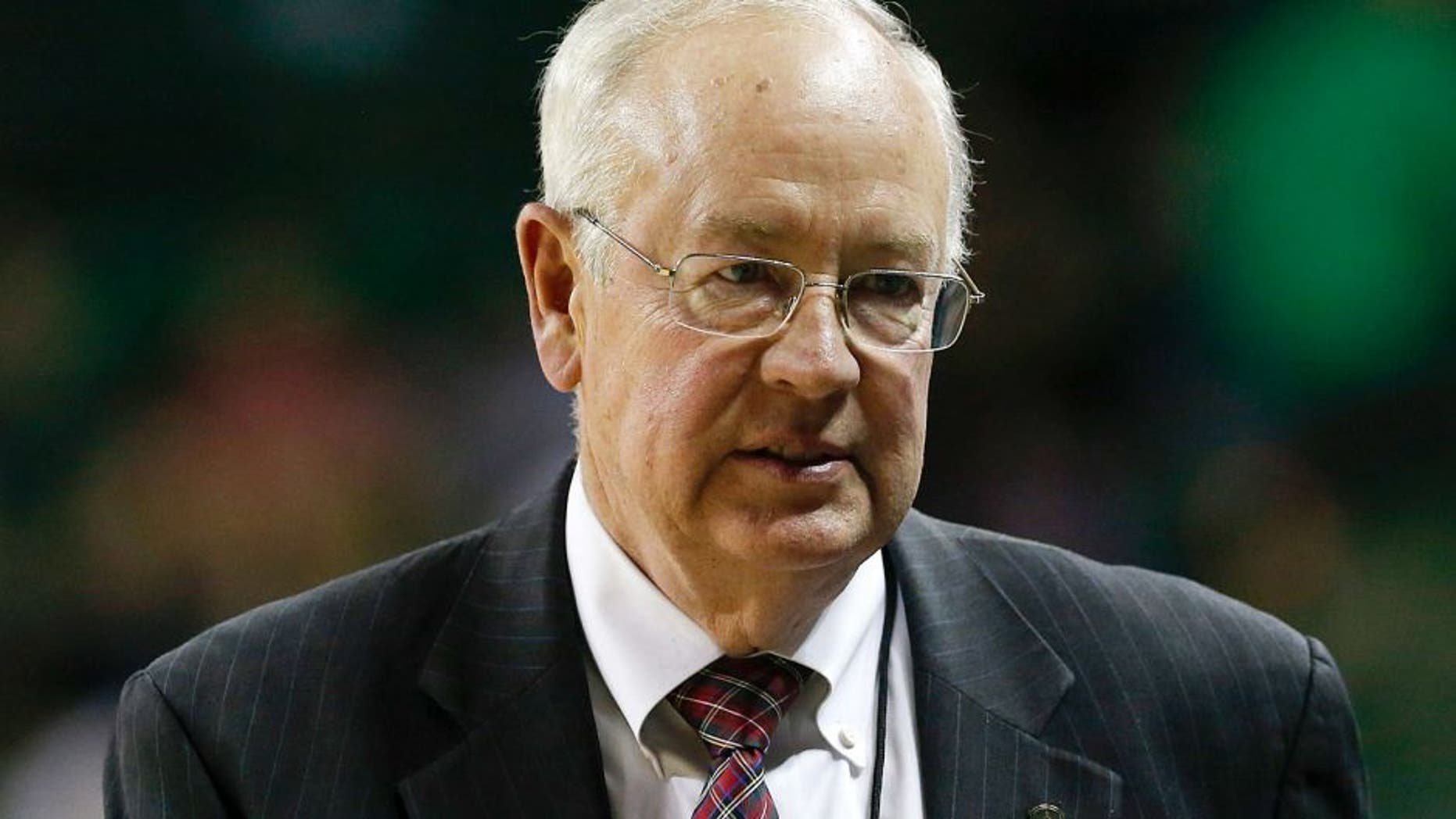 Dec 9, 2014; Waco, TX, USA; Baylor Bears president Ken Starr during the game against the Texas A&M Aggies at Ferrell Center. Mandatory Credit: Kevin Jairaj-USA TODAY Sports