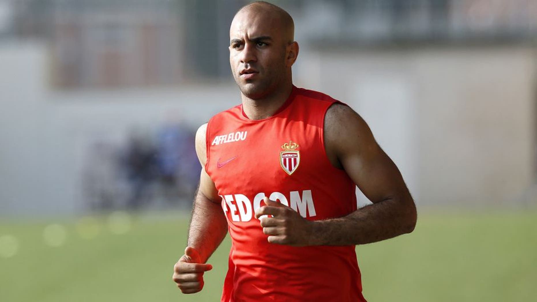 Monaco's Tunisian defender Aymen Abdennour runs during the first training session of 2015-2016 season on June 29, 2015 in La Turbie, southeastern France. AFP PHOTO / VALERY HACHE (Photo credit should read VALERY HACHE/AFP/Getty Images)