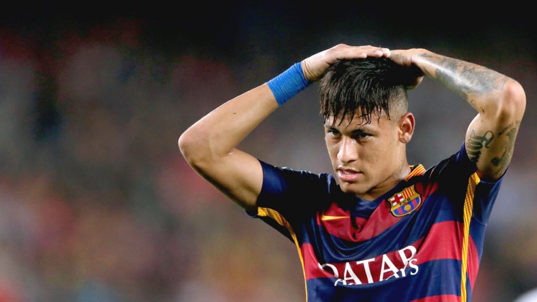 Neymar da Silva Santos Junior of FC Barcelona during the Joan Gamper Trophy match between Barcelona and AS Roma on August 5, 2015 at the Camp Nou stadium in Barcelona, Spain.(Photo by VI Images via Getty Images)