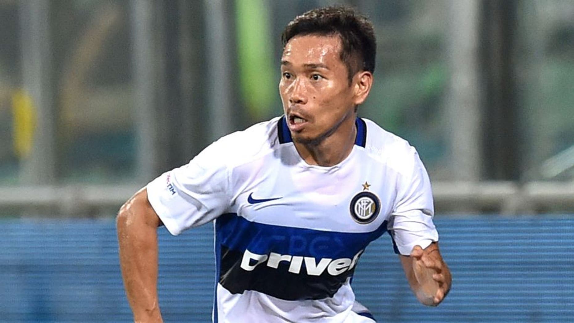 REGGIO NELL'EMILIA, ITALY - AUGUST 12: Yuto Nagatomo of FC Internazionale in action during the TIM pre-season tournament match between FC Internazionale and US Sassuolo Calcio at Mapei Stadium - Cittâ¡ del Tricolore on August 12, 2015 in Reggio nell'Emilia, Italy. (Photo by Giuseppe Bellini/Getty Images)