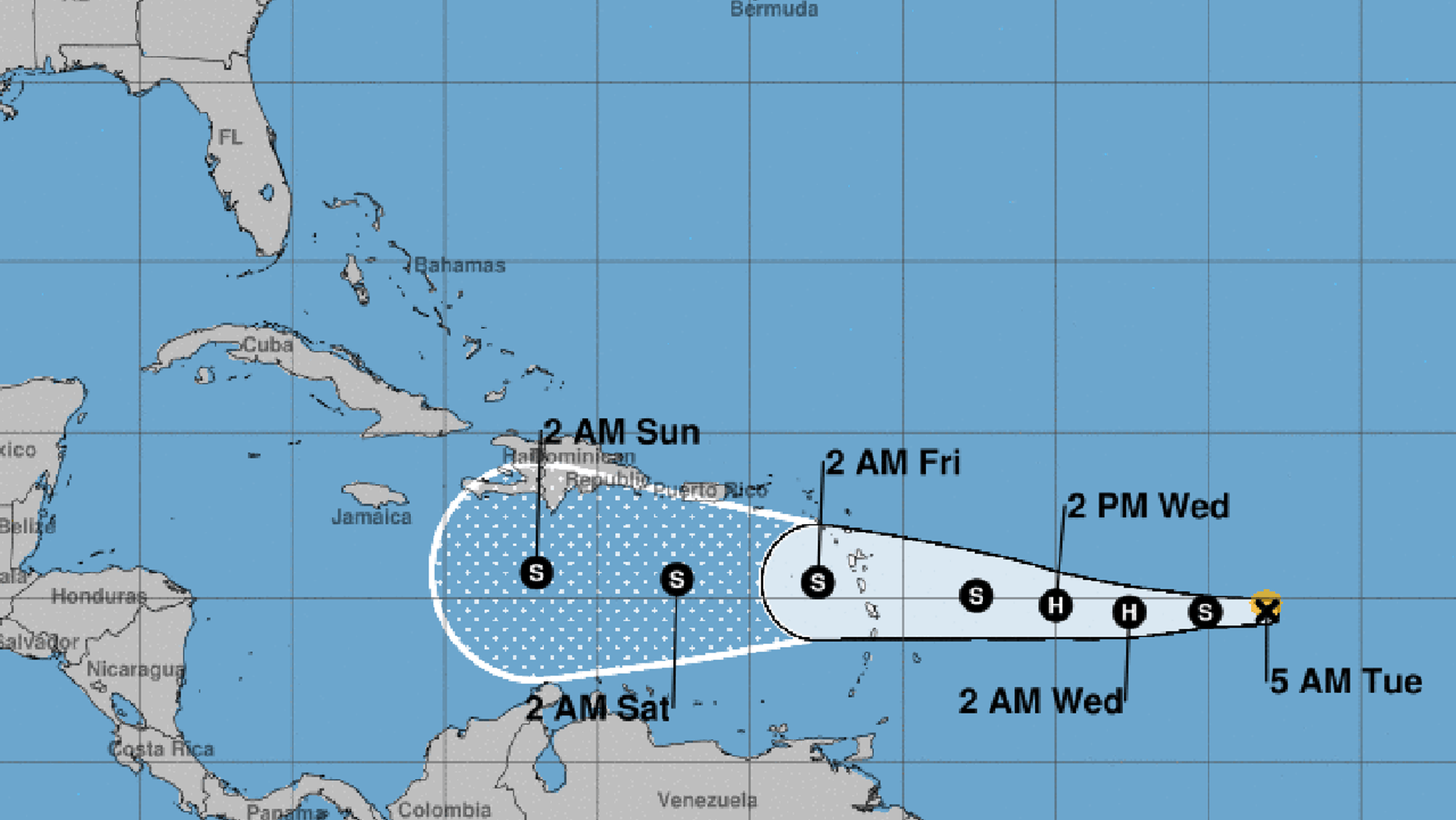 Tropical Storm Isaac is expected to be at hurricane strength when it reaches the Lesser Antilles on Thursday.