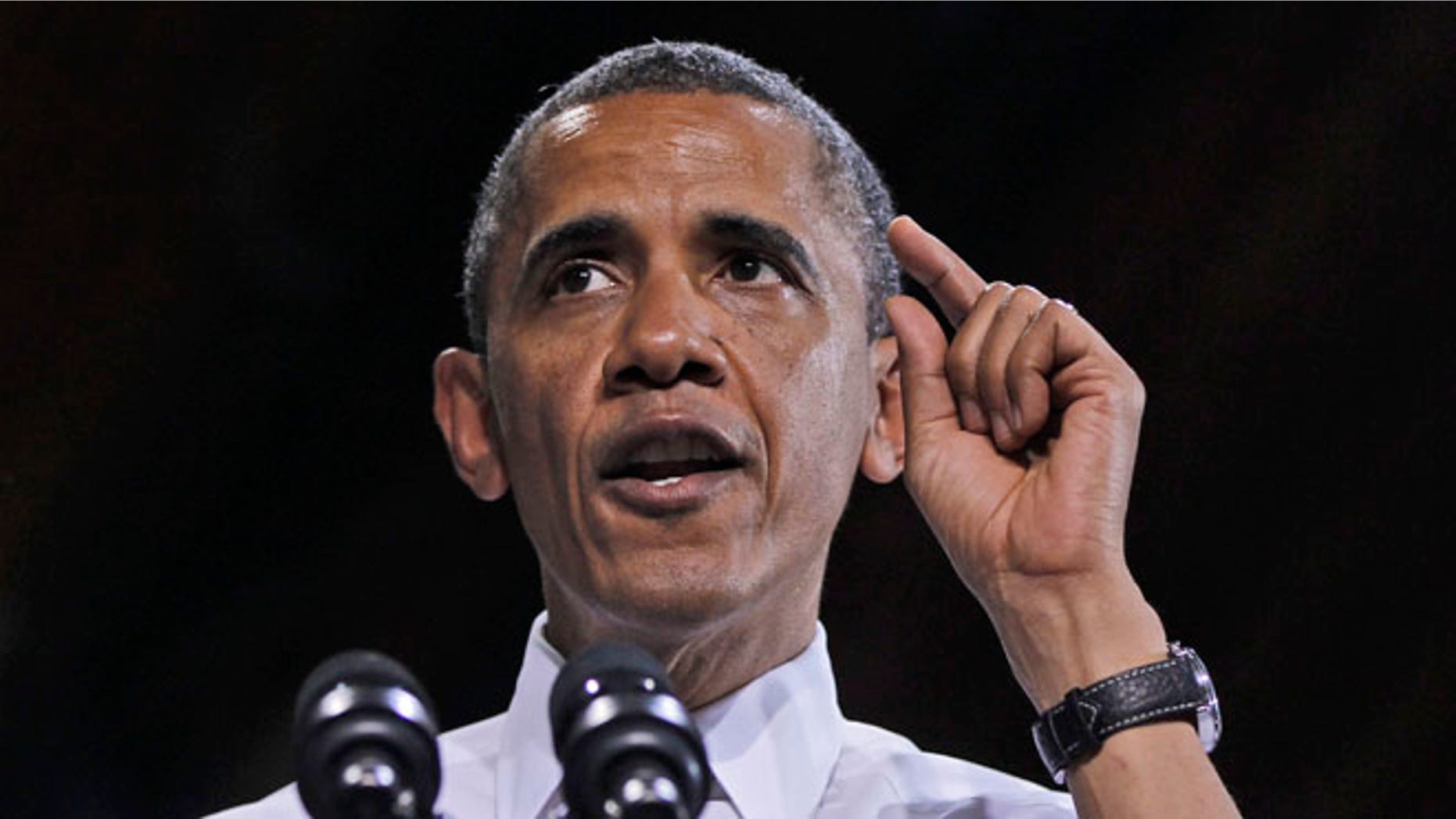 May 24, 2012: President Obama speaks during a campaign rally in Des Moines, Iowa.