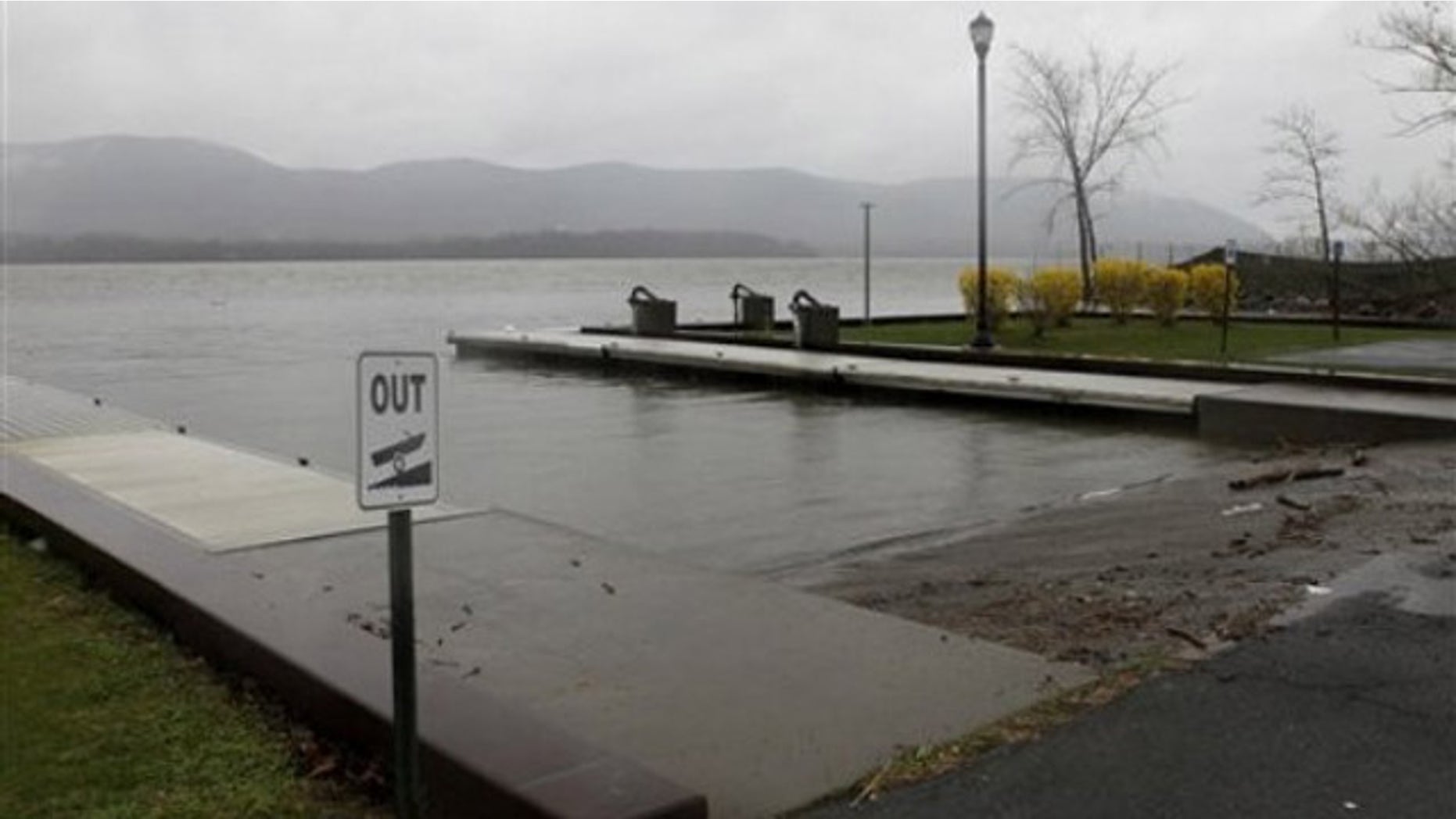 April 13: The Newburgh boat ramp where 25-year-old Lashanda Armstrong drove her minivan into the Hudson River, killing herself and three of her children. Her 10-year-old son managed to escape the submerged vehicle (AP).