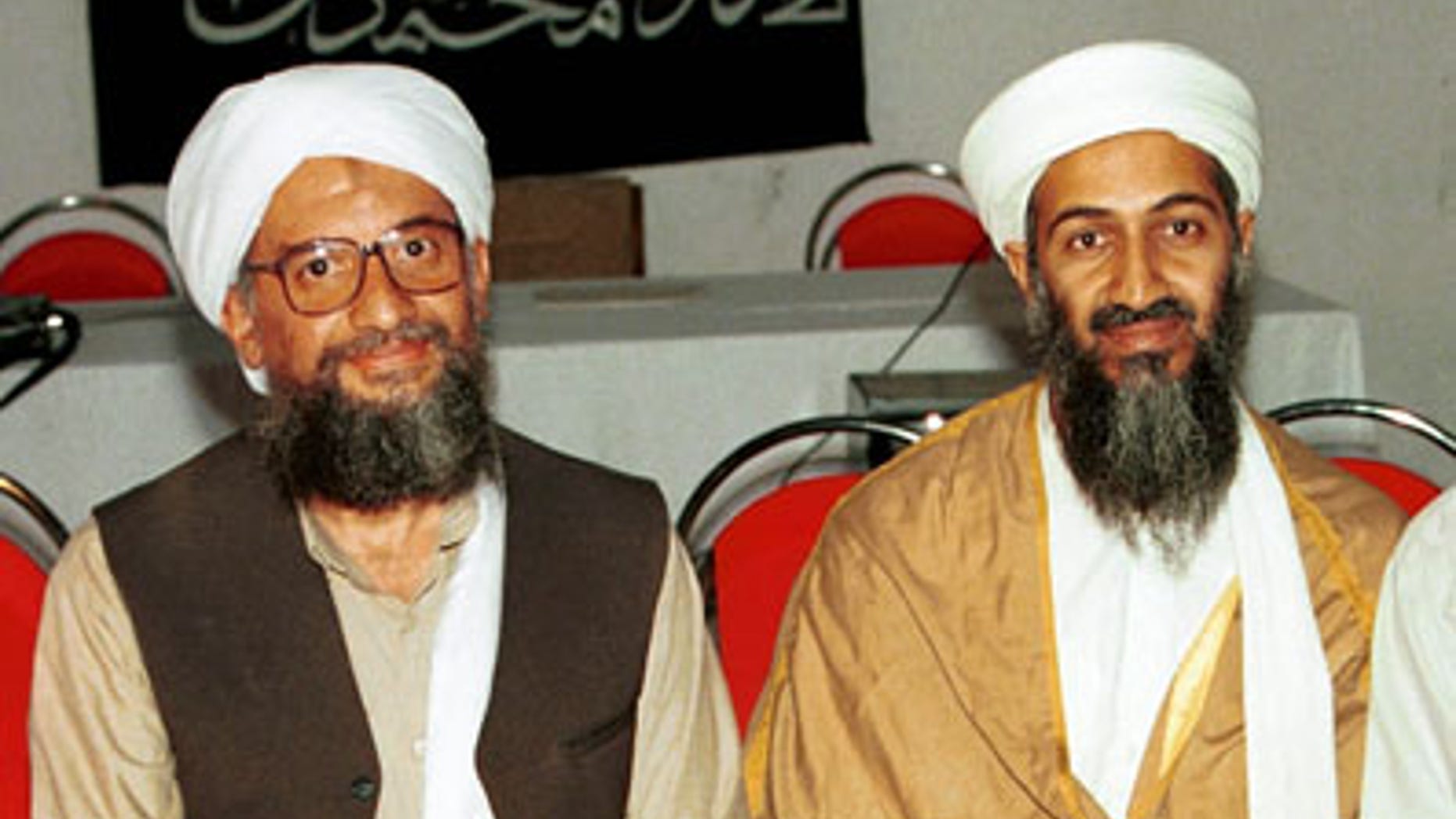In this 1998 file photo made available Friday, March 19, 2004, Ayman al-Zawahri, left, poses for a photograph with Osama bin Laden, right, in Khost, Afghanistan. Al-Qaida has selected its longtime No. 2, Ayman al-Zawahri, to succeed Osama bin Laden following last month's U.S. commando raid that killed the terror leader, according to a statement posted Thursday, June 16, 2011 on a website affiliated with the network.