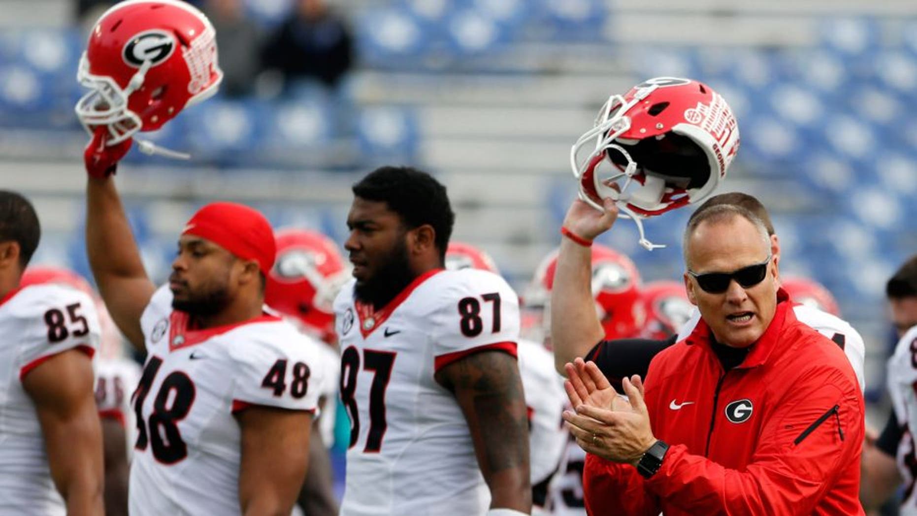 Nov 8, 2014; Lexington, KY, USA; Georgia Bulldogs head coach Mark Richt before the game against the Kentucky Wildcats at Commonwealth Stadium. Mandatory Credit: Mark Zerof-USA TODAY Sports