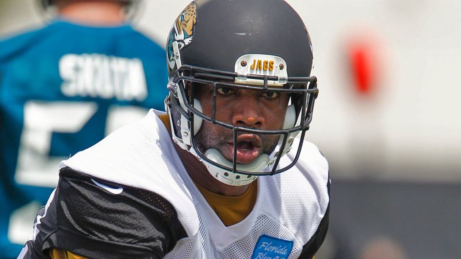 Jul 31, 2015; Jacksonville, FL, USA; Jacksonville Jaguars tight end Marcedes Lewis (89) runs during training camp workouts at Florida Blue Health & Wellness Practice Field. Mandatory Credit: Reinhold Matay-USA TODAY Sports