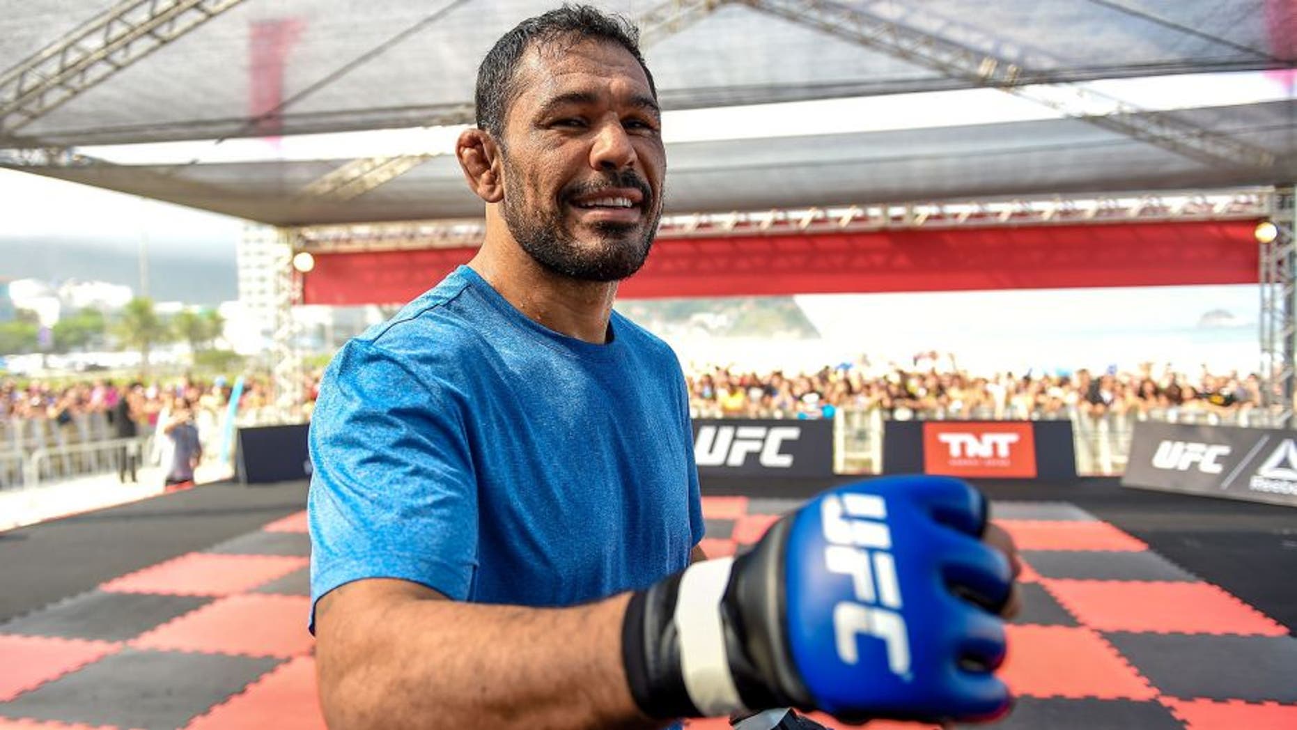RIO DE JANEIRO, BRAZIL - JULY 29: Heavyweight contender Antonio Rodrigo 'Minotauro' Nogueira of Brazil holds an open training session at Pepe Beach on July 29, 2015 in Rio de Janeiro, Brazil. (Photo by Buda Mendes/Zuffa LLC/Zuffa LLC via Getty Images)