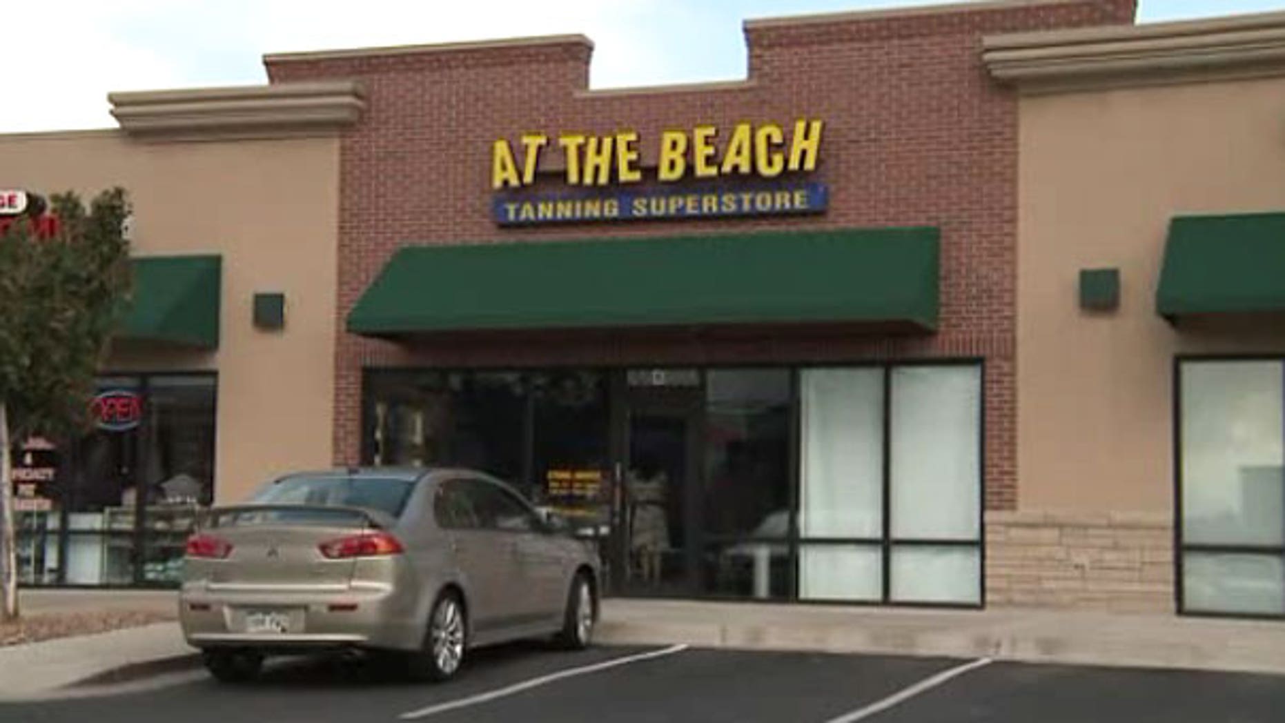 This screengrab shows the tanning salon where the hot car incident took place.