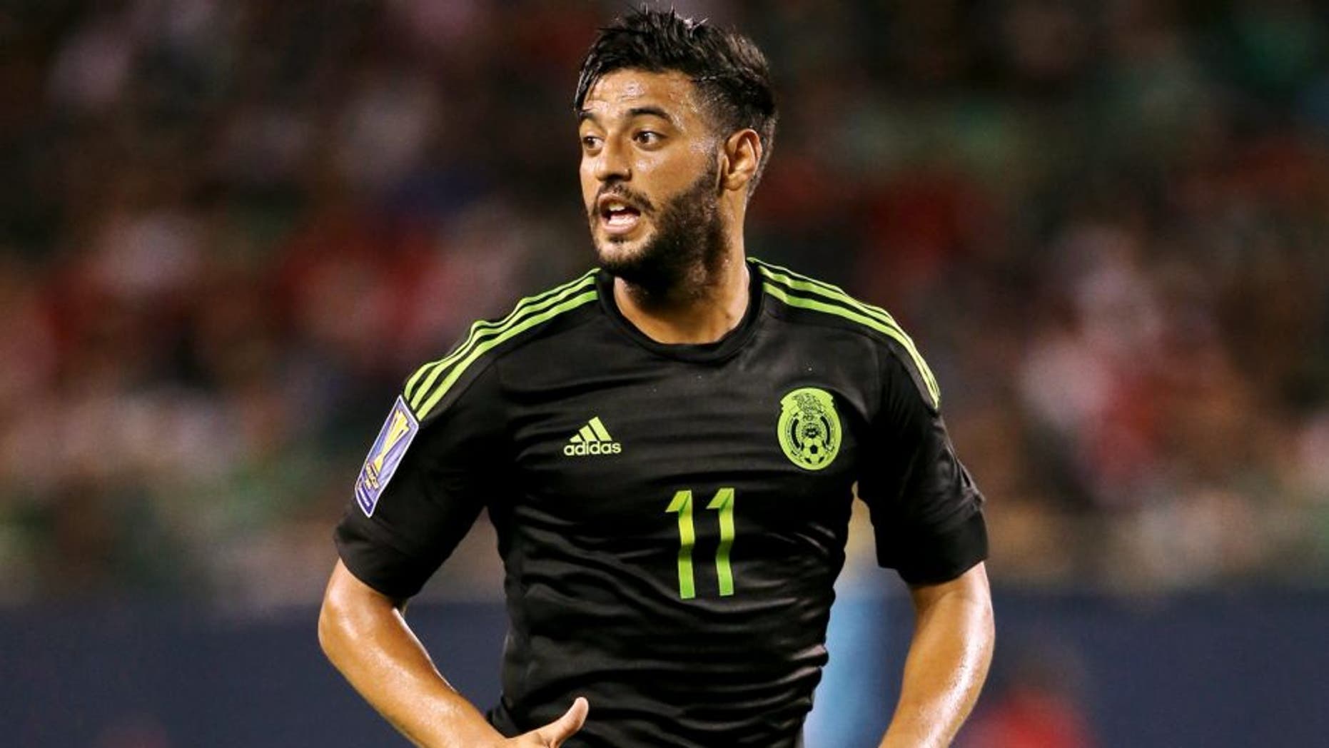 CHICAGO, IL - JULY 09: Carlos Vela of Mexico during the CONCACAF Gold Cup match between Mexico and Cuba at Soldier Field on July 9, 2015 in Chicago, Illinois. (Photo by Matthew Ashton - AMA/Getty Images)
