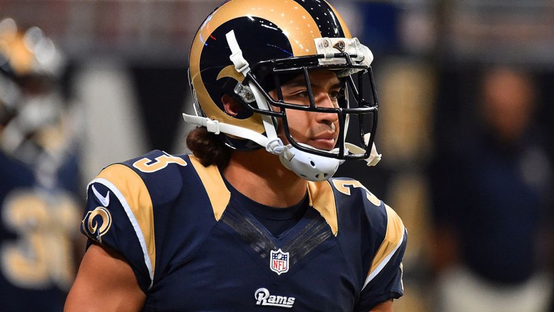 Aug 29, 2015; St. Louis, MO, USA; St. Louis Rams wide receiver Daniel Rodriguez (3) during warmups before the game against the Indianapolis Colts at the Edward Jones Dome. Mandatory Credit: Jasen Vinlove-USA TODAY Sports