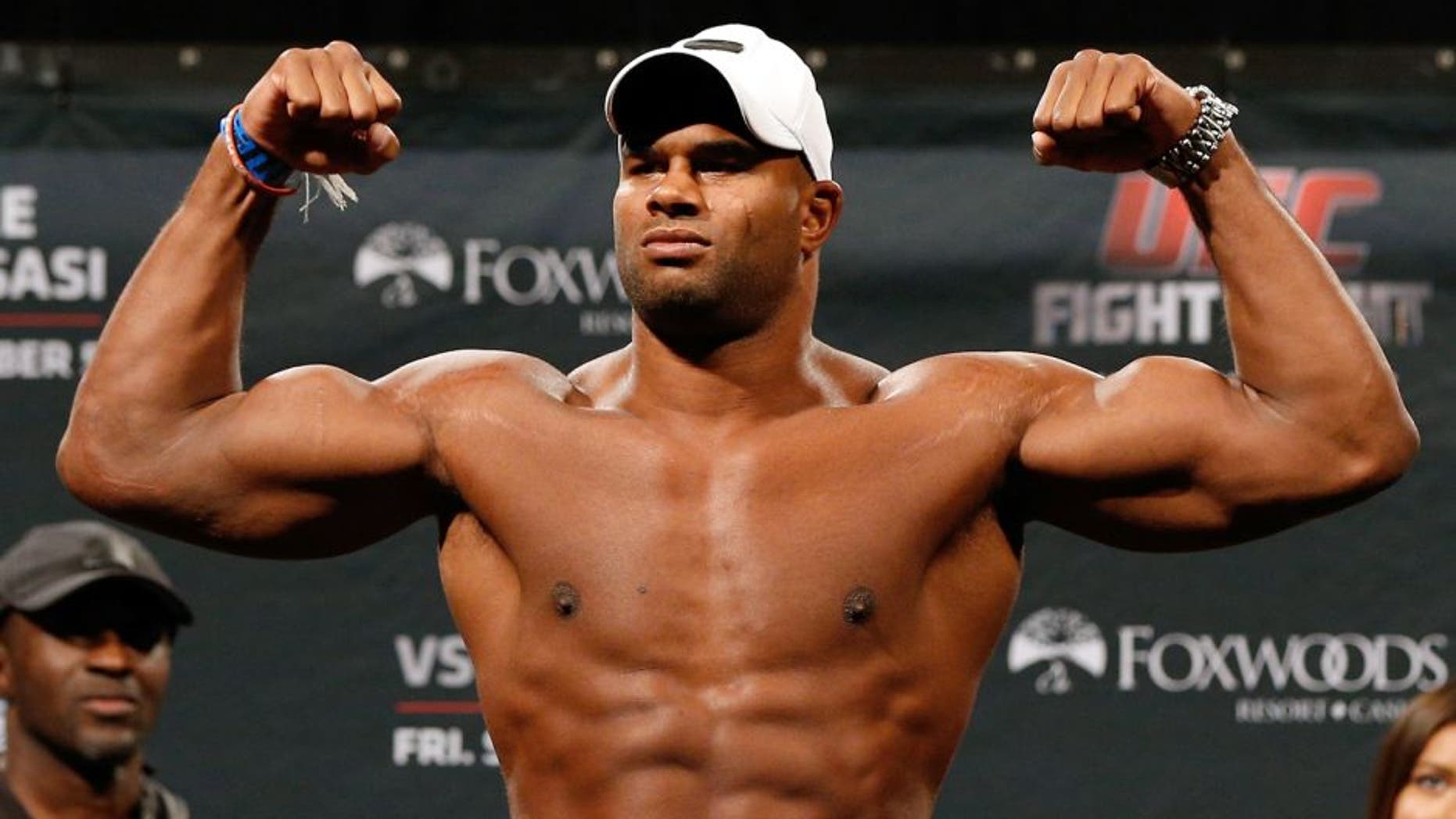 MASHANTUCKET, CT - SEPTEMBER 04: Alistair Overeem of The Netherlands weighs in during the UFC Fight Night weigh-in at Foxwoods Resort Casino on September 4, 2014 in Mashantucket, Connecticut. (Photo by Josh Hedges/Zuffa LLC/Zuffa LLC via Getty Images)
