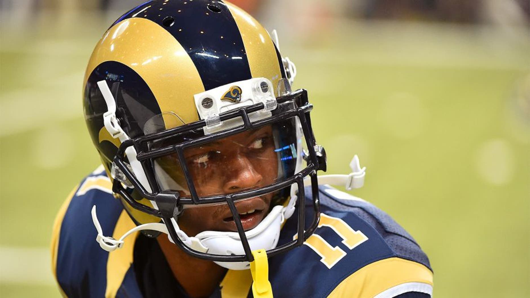 Sep 3, 2015; St. Louis, MO, USA; St. Louis Rams wide receiver Tavon Austin (11) stretches before the game between the St. Louis Rams and the Kansas City Chiefs during the first half at the Edward Jones Dome. Mandatory Credit: Jasen Vinlove-USA TODAY Sports