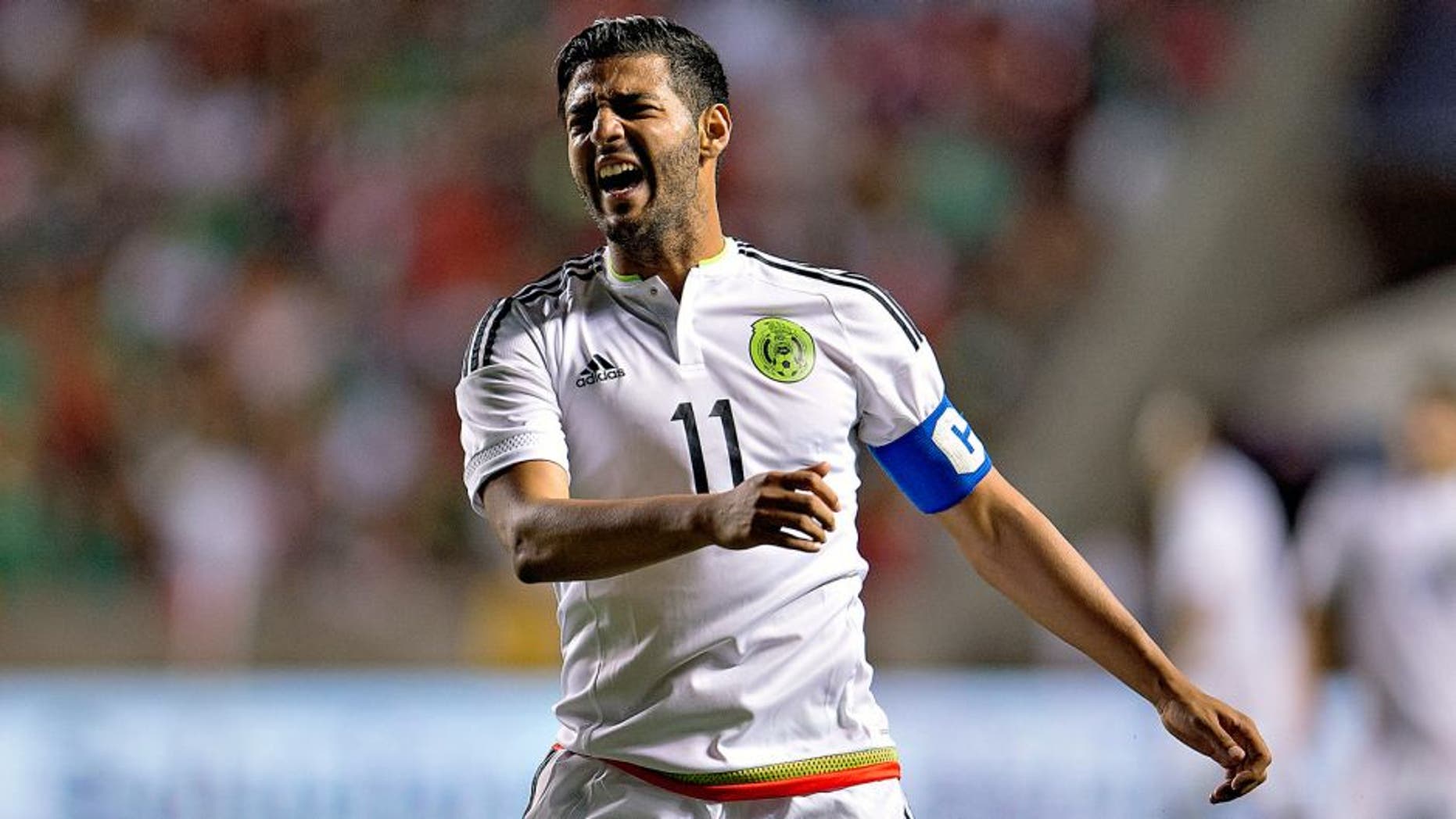 Action photo during the friendly match Mexico vs Trinidad y Tobago, at Rio Tinto. Foto de accion durante el Partido Amistoso Mexico vs Trinidad y Tobago en el Rio Tinto Estadio, en la foto: Carlos Vela 04/09/2015/ MEXSPORT/ Osvaldo Aguilar.
