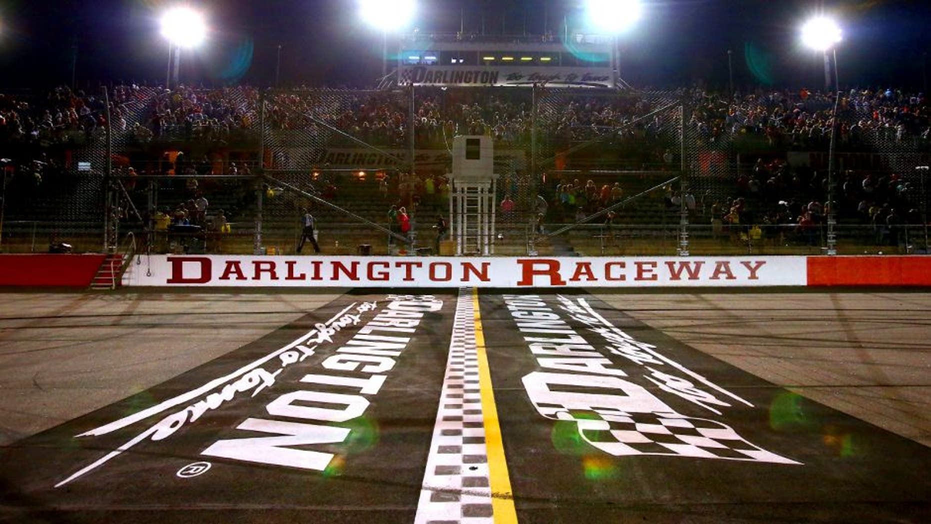 DARLINGTON, SC - MAY 10: A gerneral view of the start/finish line after the NASCAR Nationwide Series VFW Sport Clips Help A Hero 200 at Darlington Raceway on May 10, 2013 in Darlington, South Carolina. (Photo by Jonathan Ferrey/NASCAR via Getty Images)