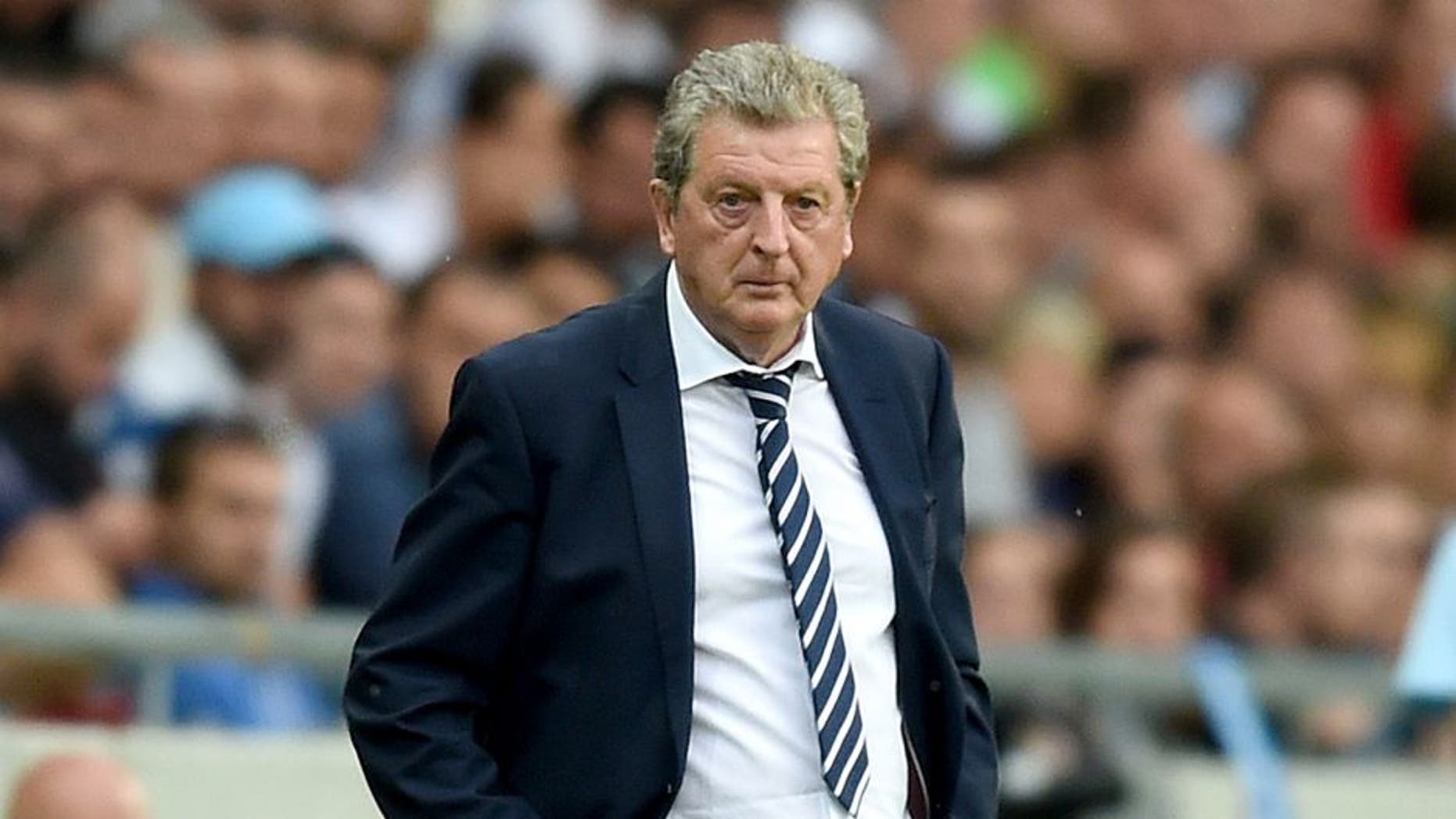 LJUBLJANA, SLOVENIA - JUNE 14: England manager Roy Hodgson looks on during the UEFA EURO 2016 Qualifier between Slovenia and England on at the Stozice Arena on June 14, 2015 in Ljubljana, Slovenia. (Photo by Michael Regan - The FA/The FA via Getty Images)