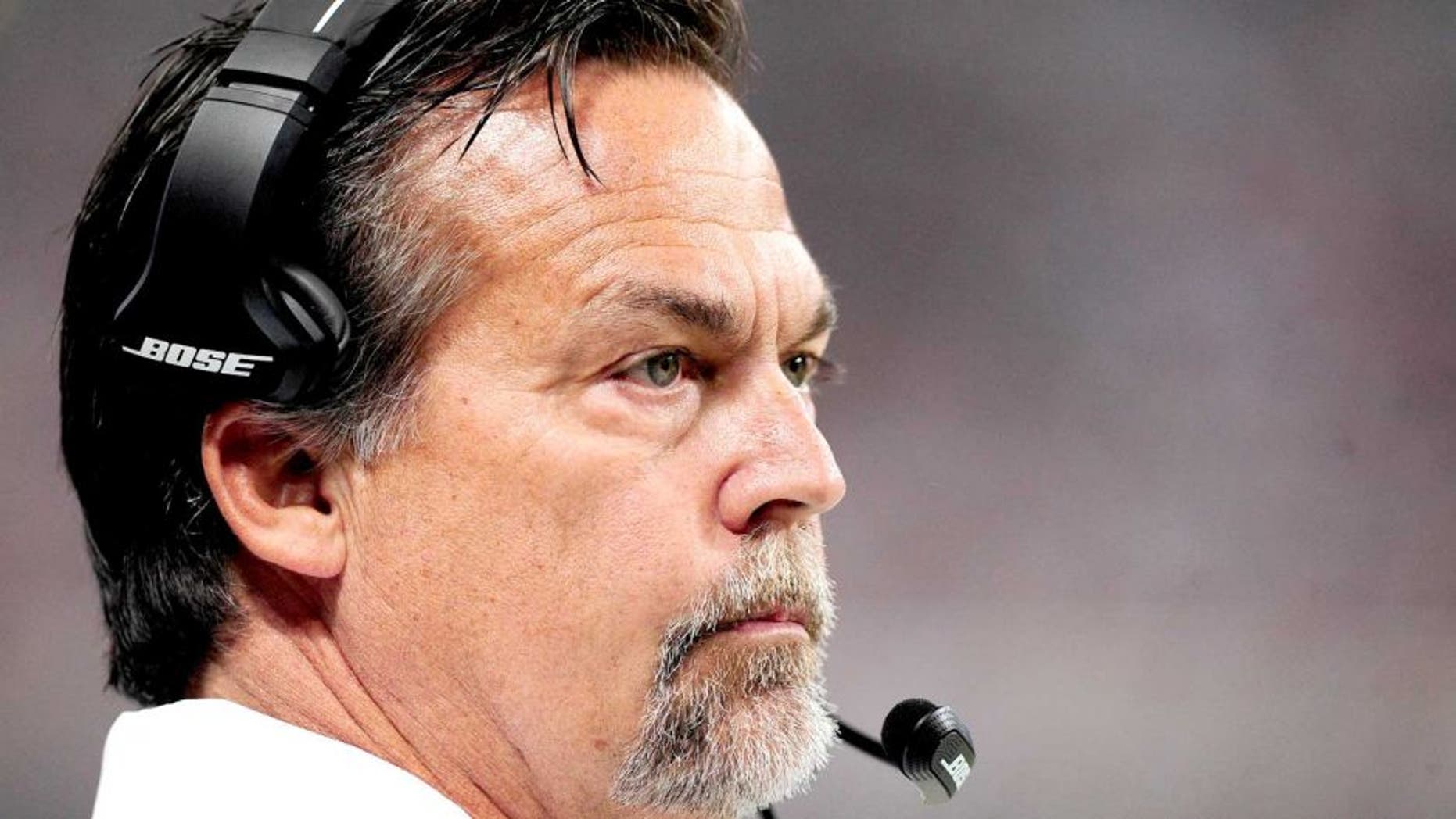 Sep 7, 2014; St. Louis, MO, USA; St. Louis Rams head coach Jeff Fisher looks on as his team plays the Minnesota Vikings during the first half at the Edward Jones Dome. Mandatory Credit: Jeff Curry-USA TODAY Sports