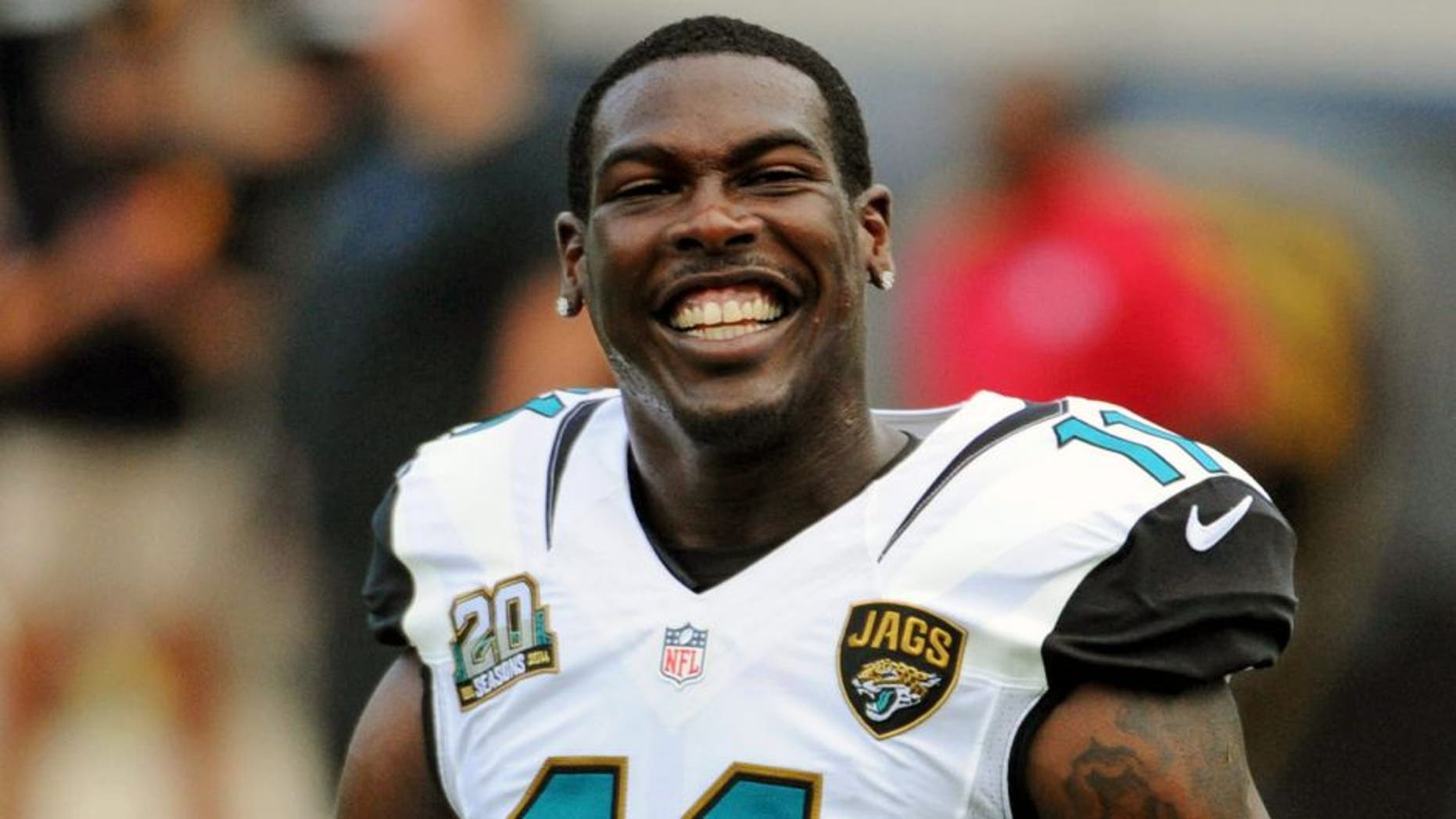 Aug 8, 2014; Jacksonville, FL, USA; Jacksonville Jaguars wide receiver Marqise Lee (11) warms up prior to the preseason game against the Tampa Bay Buccaneers at EverBank Field. Mandatory Credit: Melina Vastola-USA TODAY Sports