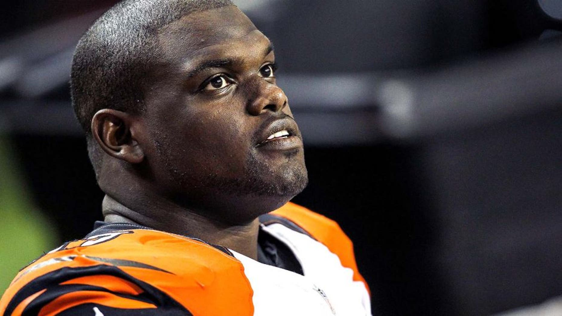 August 16, 2012; Atlanta, GA, USA; Cincinnati Bengals defensive tackle Geno Atkins (97) during the game against the Atlanta Falcons at the Georgia Dome. The Bengals beat the Falcons 24-19. Mandatory Credit: Daniel Shirey-USA TODAY Sports