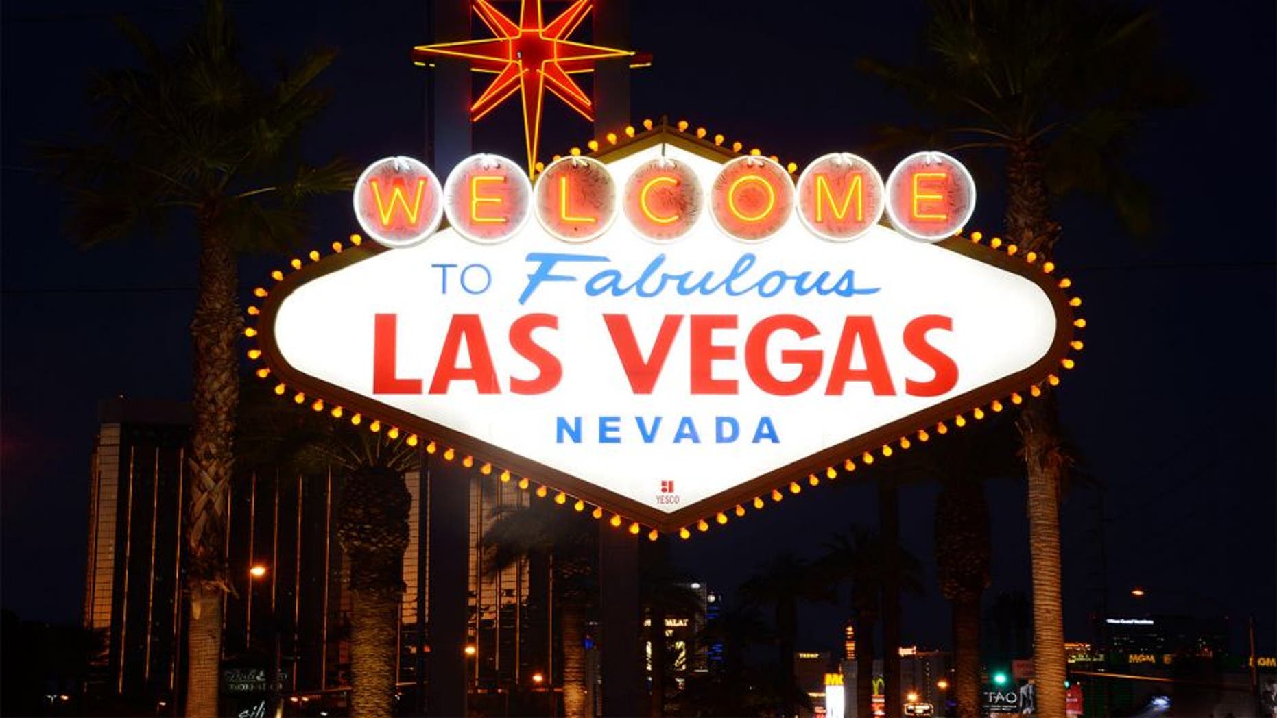 Dec 21, 2013; Las Vegas, NV, USA; General view of the Welcome to Fabulous Las Vegas sign on Las Vegas Blvd. before the Las Vegas Bowl between the Fresno State Bulldogs and the Southern California Trojans. Mandatory Credit: Kirby Lee-USA TODAY Sports