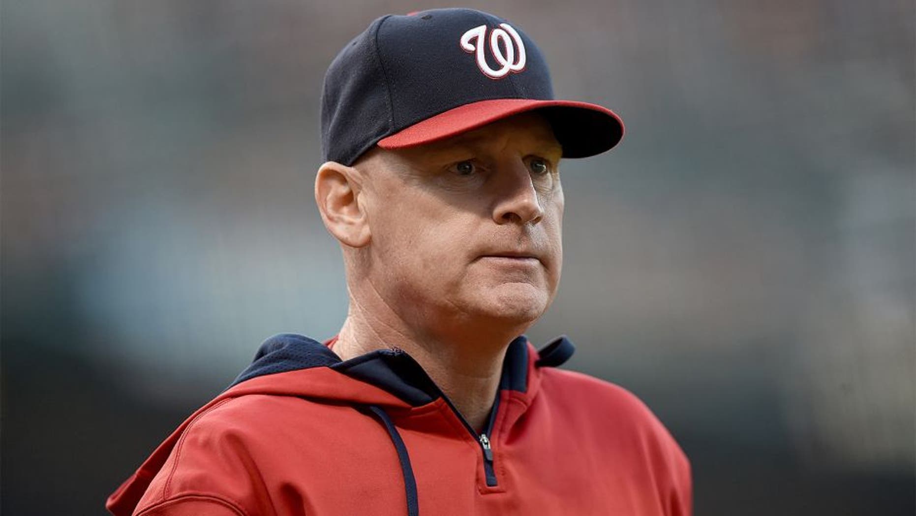 SAN FRANCISCO, CA - AUGUST 15: Manager Matt Williams #9 of the Washington Nationals looks on as he walks back to the dugout after discussing a call with the home plate umpire against the San Francisco Giants in the top of the second inning at AT&T Park on August 15, 2015 in San Francisco, California. (Photo by Thearon W. Henderson/Getty Images)