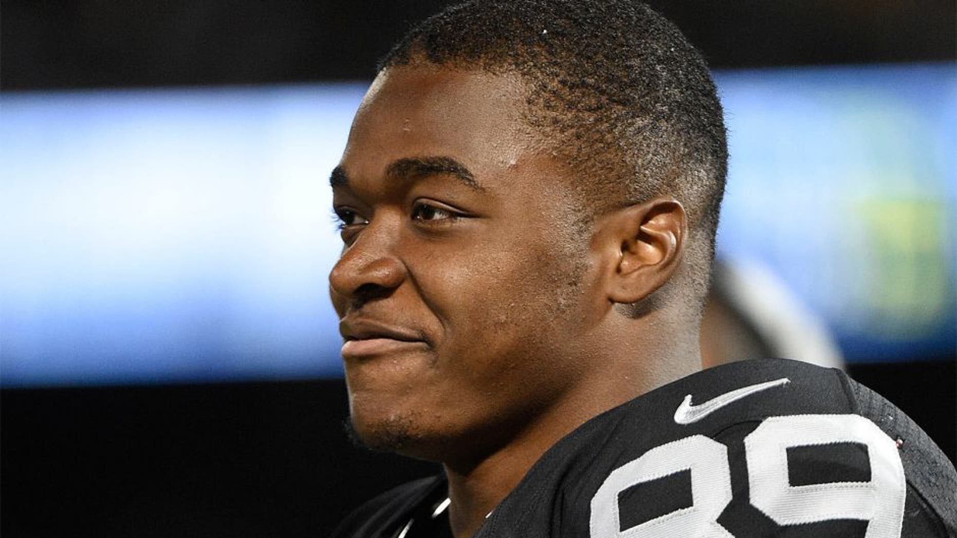 August 14, 2015; Oakland, CA, USA; Oakland Raiders wide receiver Amari Cooper (89) during the fourth quarter in a preseason NFL football game against the St. Louis Rams at O.co Coliseum. The Raiders defeated the Rams 18-3. Mandatory Credit: Kyle Terada-USA TODAY Sports