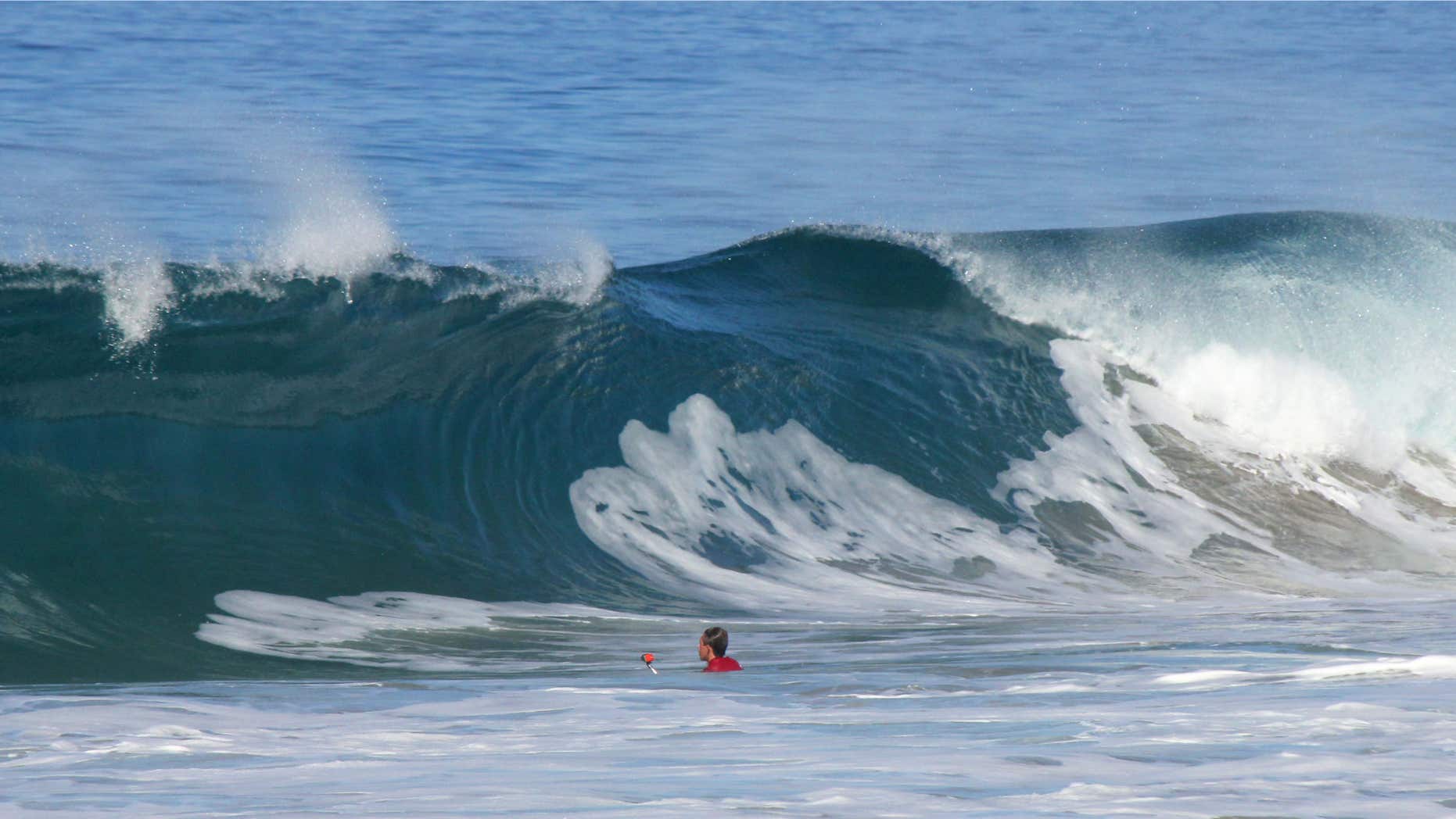 Sept. 7, 2015: A big wave breaks at Westward Beach in Malibu, Calif.