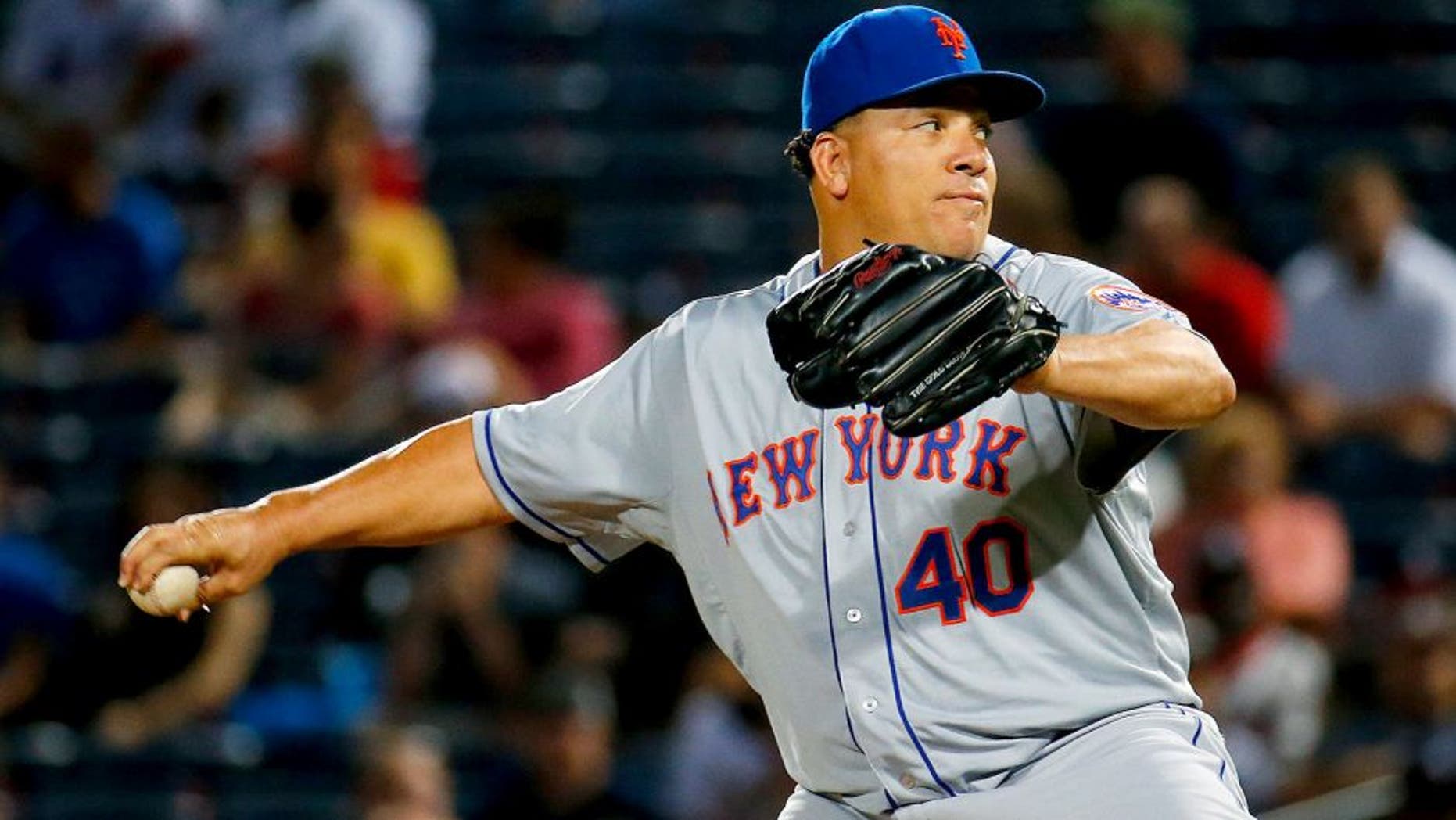 ATLANTA, GA - SEPTEMBER 10: Bartolo Colon #40 of the New York Mets pitches in the first inning against the Atlanta Braves at Turner Field on September 10, 2015 in Atlanta, Georgia. (Photo by Kevin C. Cox/Getty Images)