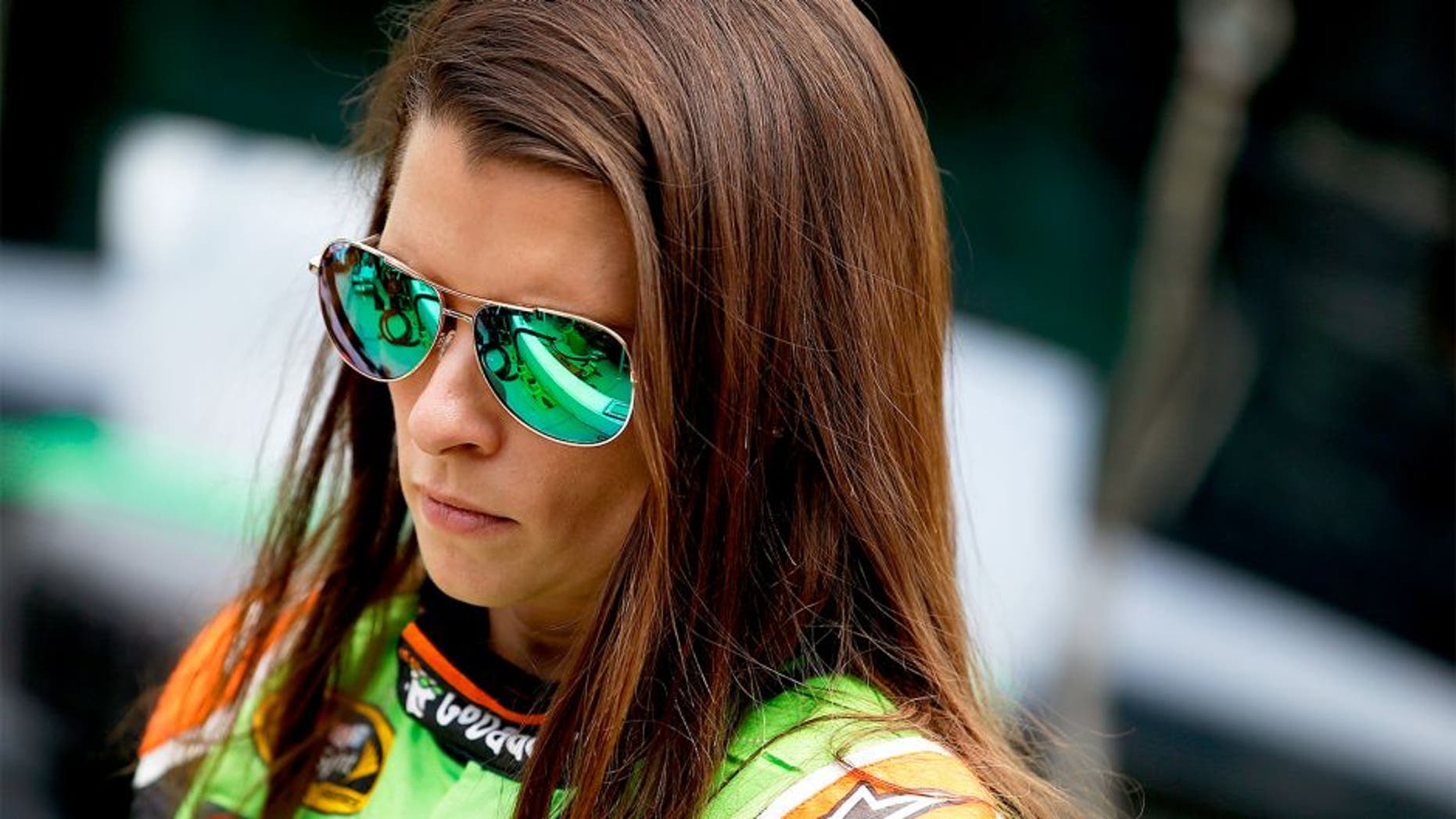 BRISTOL, TN - AUGUST 21: Danica Patrick, driver of the #10 GoDaddy Chevrolet, stands in the garage area during practice for the NASCAR Sprint Cup Series Irwin Tools Night Race at Bristol Motor Speedway on August 21, 2015 in Bristol, Tennessee. (Photo by Gregory Shamus/Getty Images)