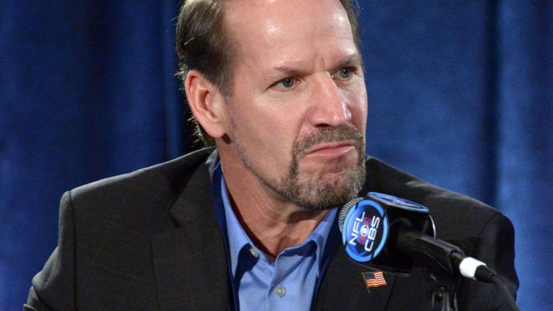 Jan 29, 2013, New Orleans, LA, USA; Pittsburgh Steelers former coach Bill Cowher at CBS sports Super Bowl XLVII press conference at the New Orleans Ernest N. Morial Convention Center. Mandatory Credit: Kirby Lee-USA TODAY Sports
