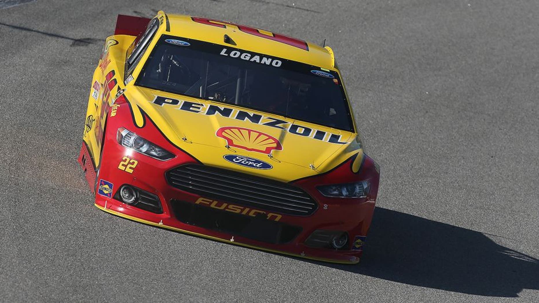 RICHMOND, VA - SEPTEMBER 11: Joey Logano, driver of the #22 Shell Pennzoil Ford, practices for the NASCAR Sprint Cup Series Federated Auto Parts 400 at Richmond International Raceway on September 11, 2015 in Richmond, Virginia. (Photo by Matt Sullivan/NASCAR via Getty Images)