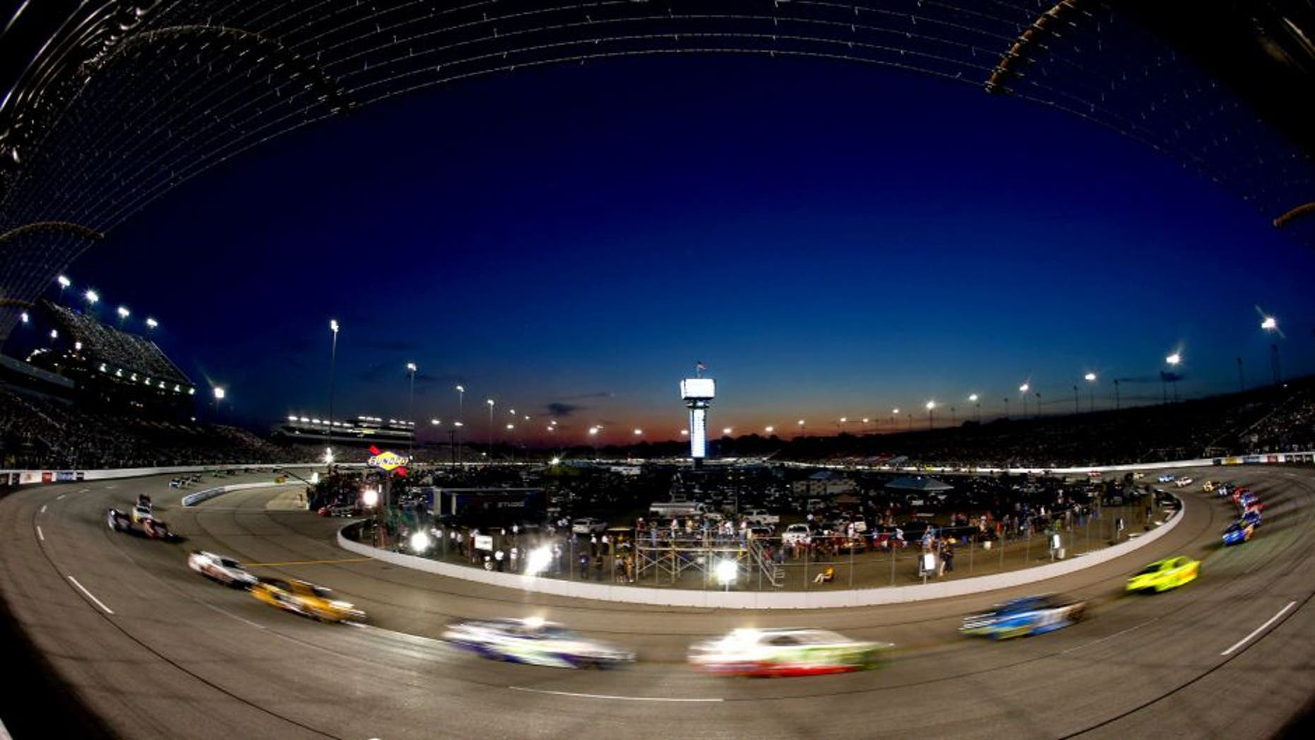 RICHMOND, VA - SEPTEMBER 07: General view of cars racing the NASCAR Sprint Cup Series 56th Annual Federated Auto Parts 400 at Richmond International Raceway on September 7, 2013 in Richmond, Virginia. (Photo by Jonathan Ferrey/NASCAR via Getty Images)