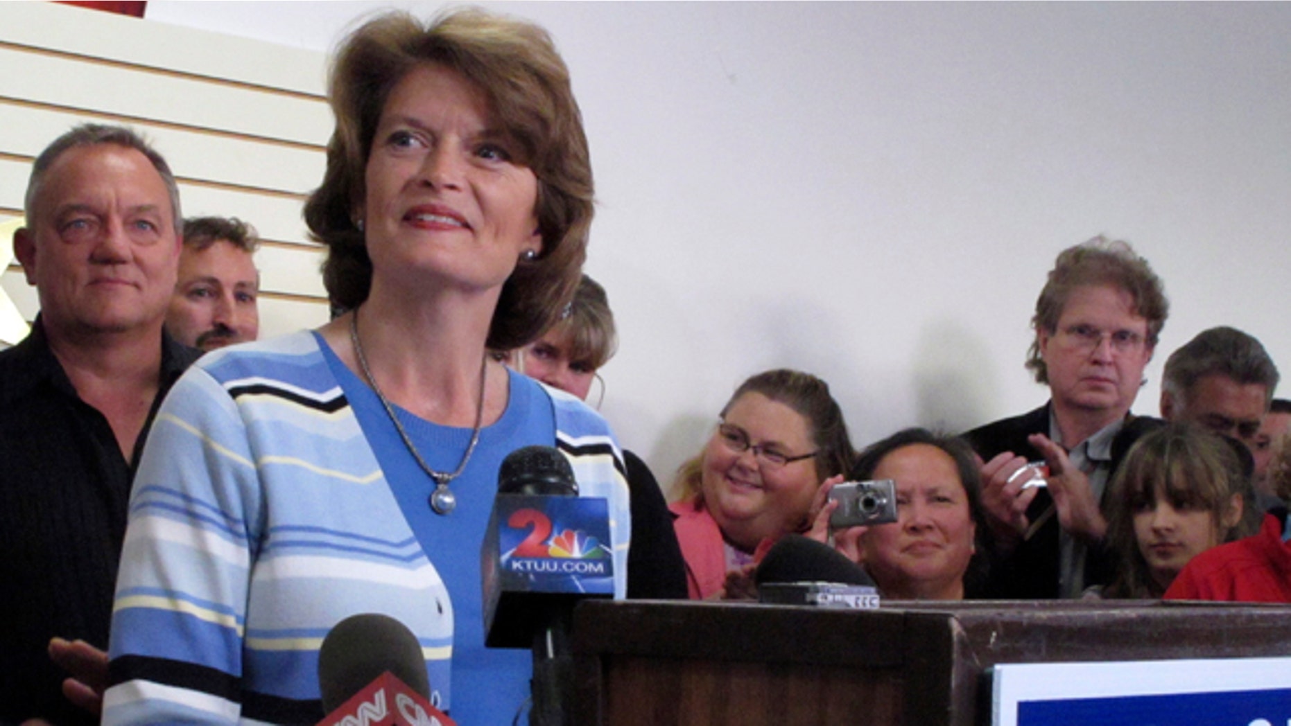 Aug. 31: Sen. Lisa Murkowski gives her concession speech at her campaign headquarters in Anchorage, Alaska.